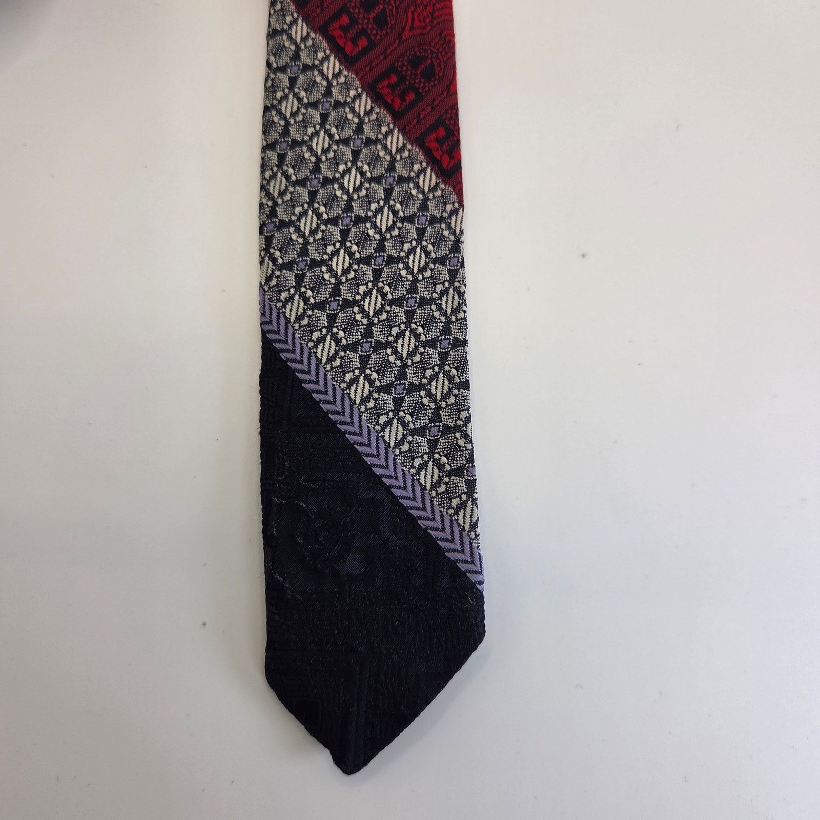 Vintage Vintage 70s Dacron Red Navy Polyester Tie Size ONE SIZE - 4 Thumbnail