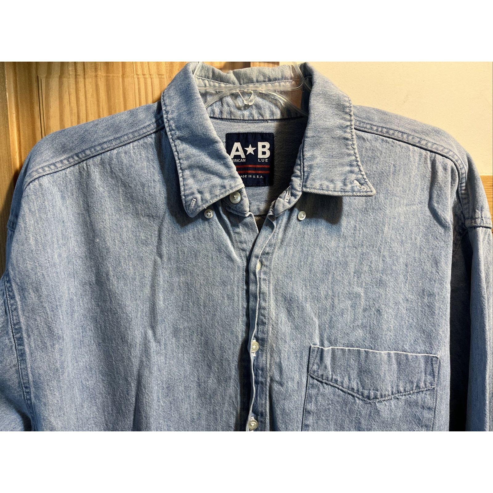 Other VTG American Blue Denim Shirt Mens L Button Down Made In USA Size US L / EU 52-54 / 3 - 4 Thumbnail