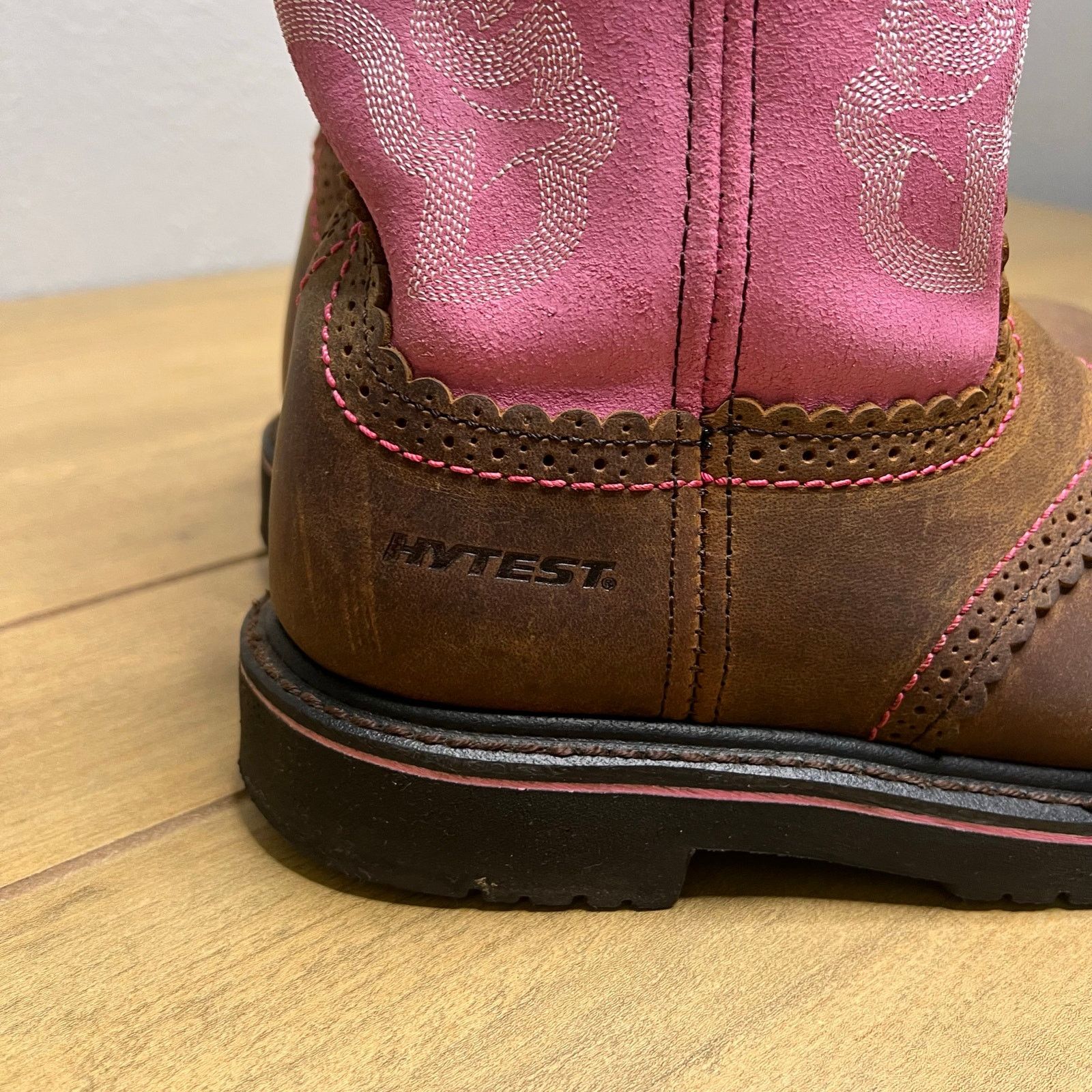 Vintage HYTEST Women's Sz 8 Western Wellington Steel Toe Safety Boot Size US 8 / IT 38 - 15 Thumbnail