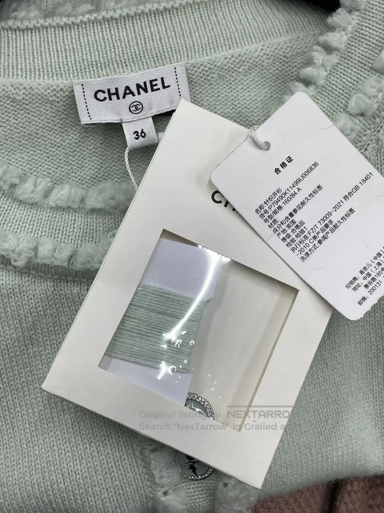 Chanel Chanel 25S Mint Green Cashmere Knitted Cardigan coat Size XS / US 0-2 / IT 36-38 - 4 Thumbnail