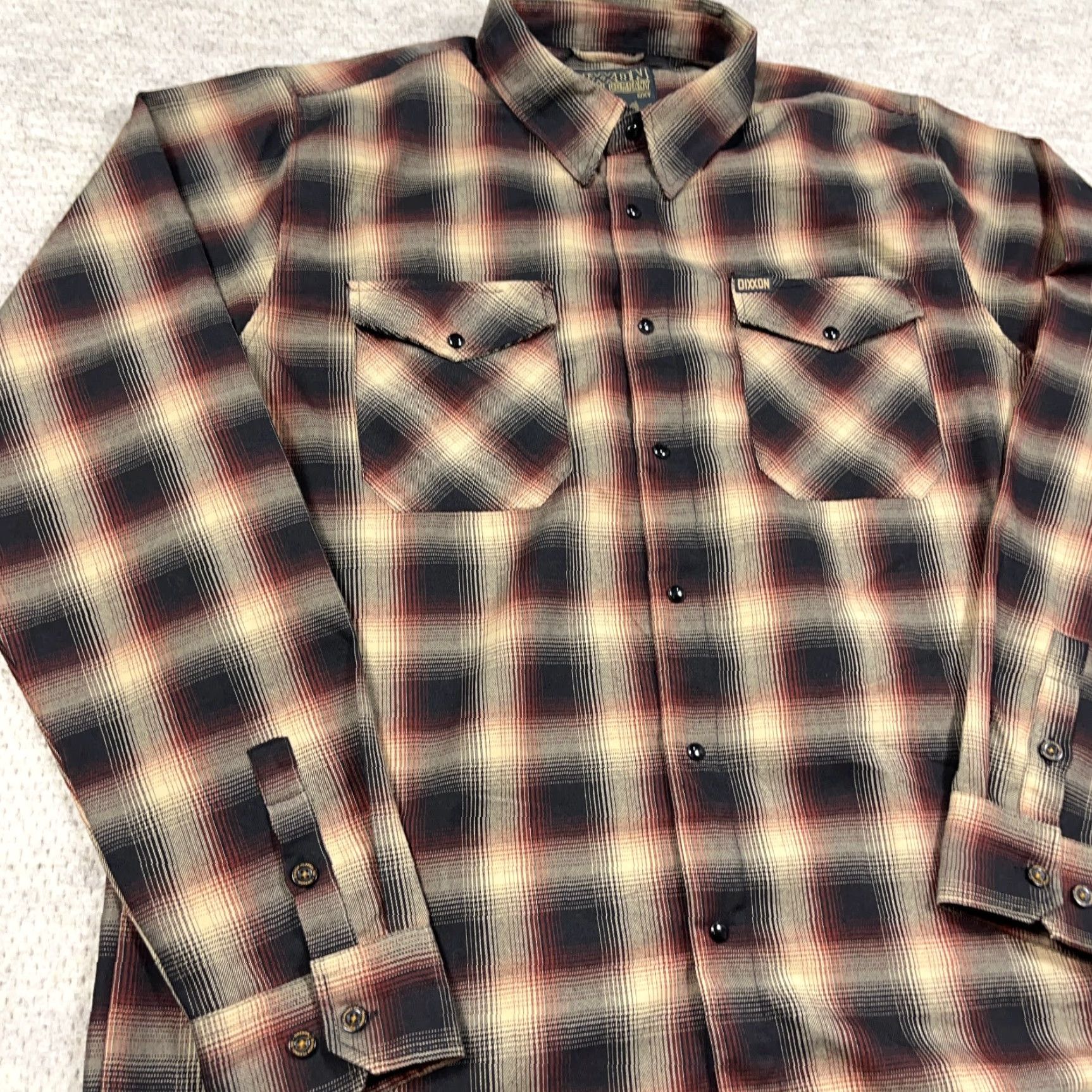 Vintage Dixxon Flannel Button-Up Men 2XT Brown Plaid Casual Shirt 2X Tall Mens Vintage: No Size US XXL / EU 58 / 5 - 5 Thumbnail