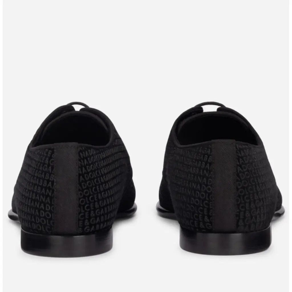 Dolce & Gabbana o1y0125 Velvet Laced Shoes in Black Size US 6 / EU 39 - 3 Thumbnail
