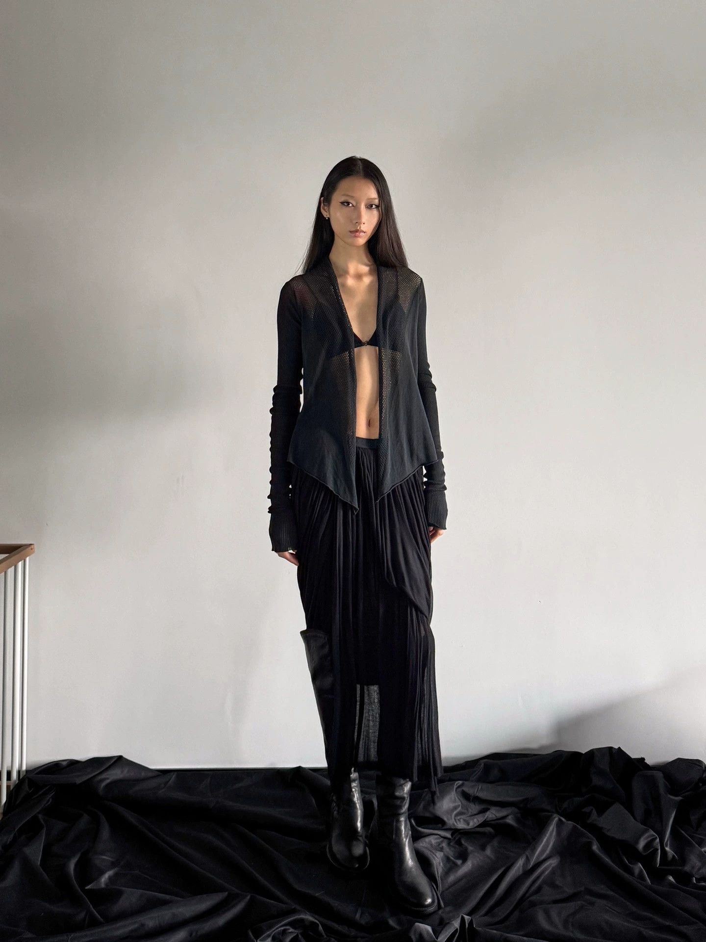 Rick Owens Rick Owens 14ss Mesh Irregular Knit Cardigan S Vtg Size S / US 4 / IT 40 - 1 Thumbnail