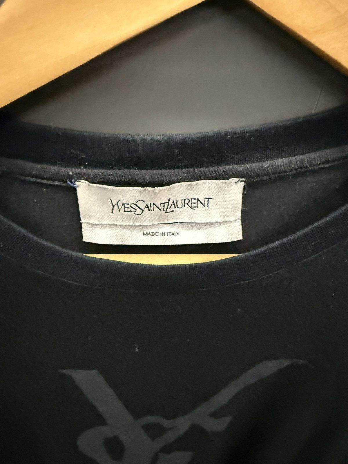 Yves Saint Laurent Yves Saint Laurent YSL Logo T-Shirt Black / Grey Size US M / EU 48-50 / 2 - 2 Thumbnail