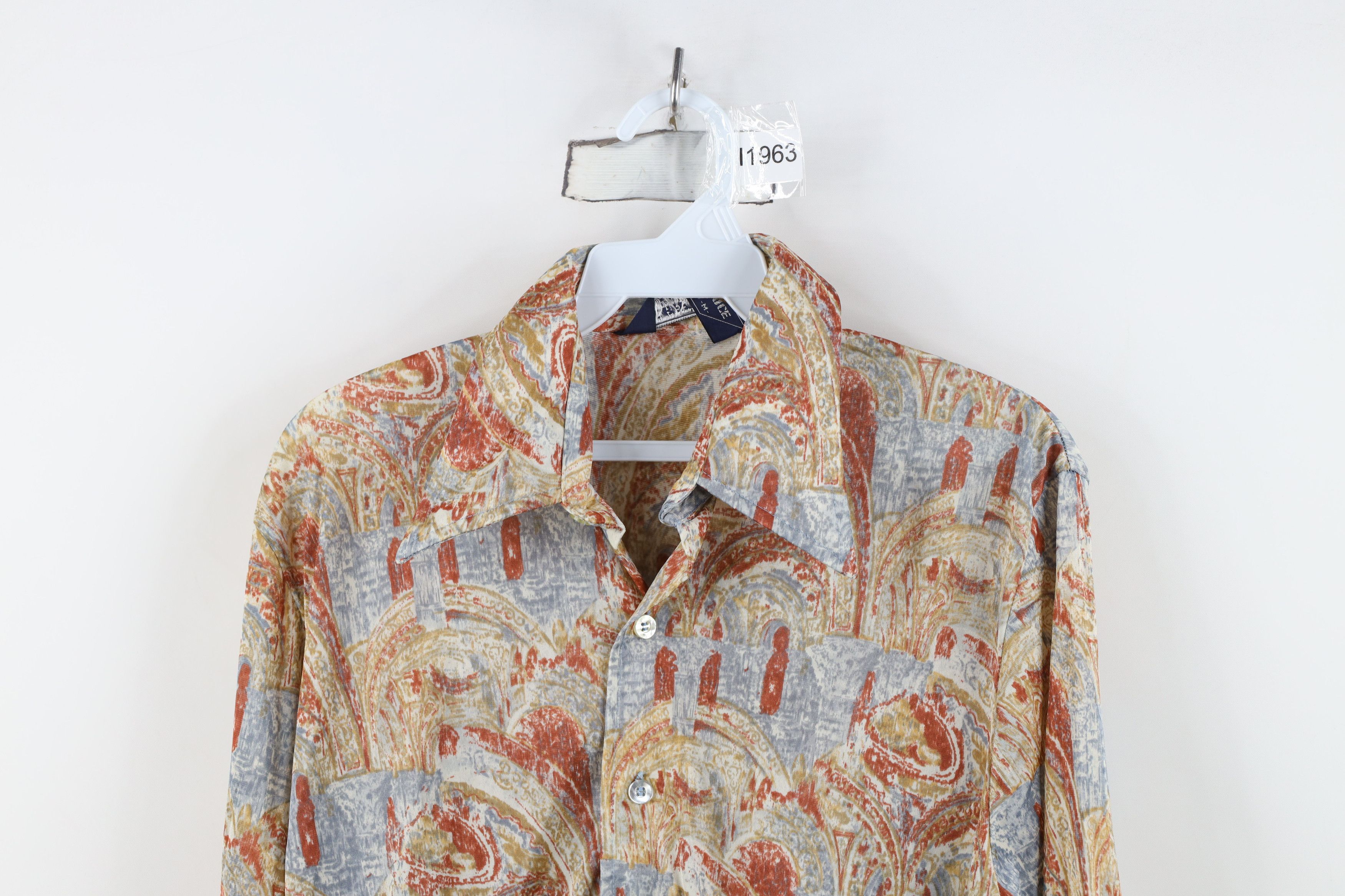 Vintage Vintage 70s Streetwear Psychedelic Knit Button Shirt USA Size US M / EU 48-50 / 2 - 2 Thumbnail