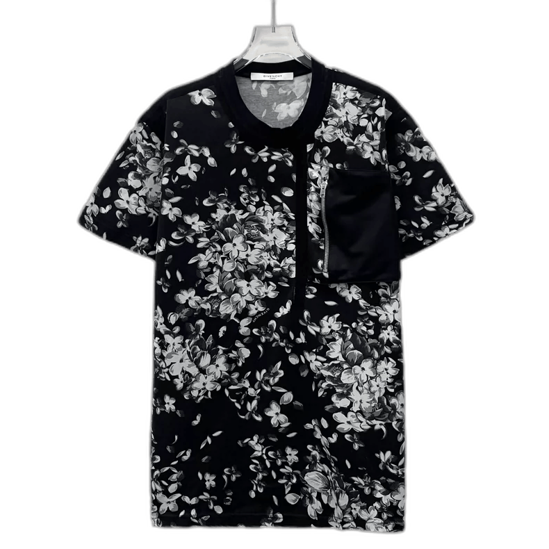Givenchy Givenchy Givenchy Black Floral Print Short Sleeve TShirt - Size US S / EU 44-46 / 1 - 1 Thumbnail