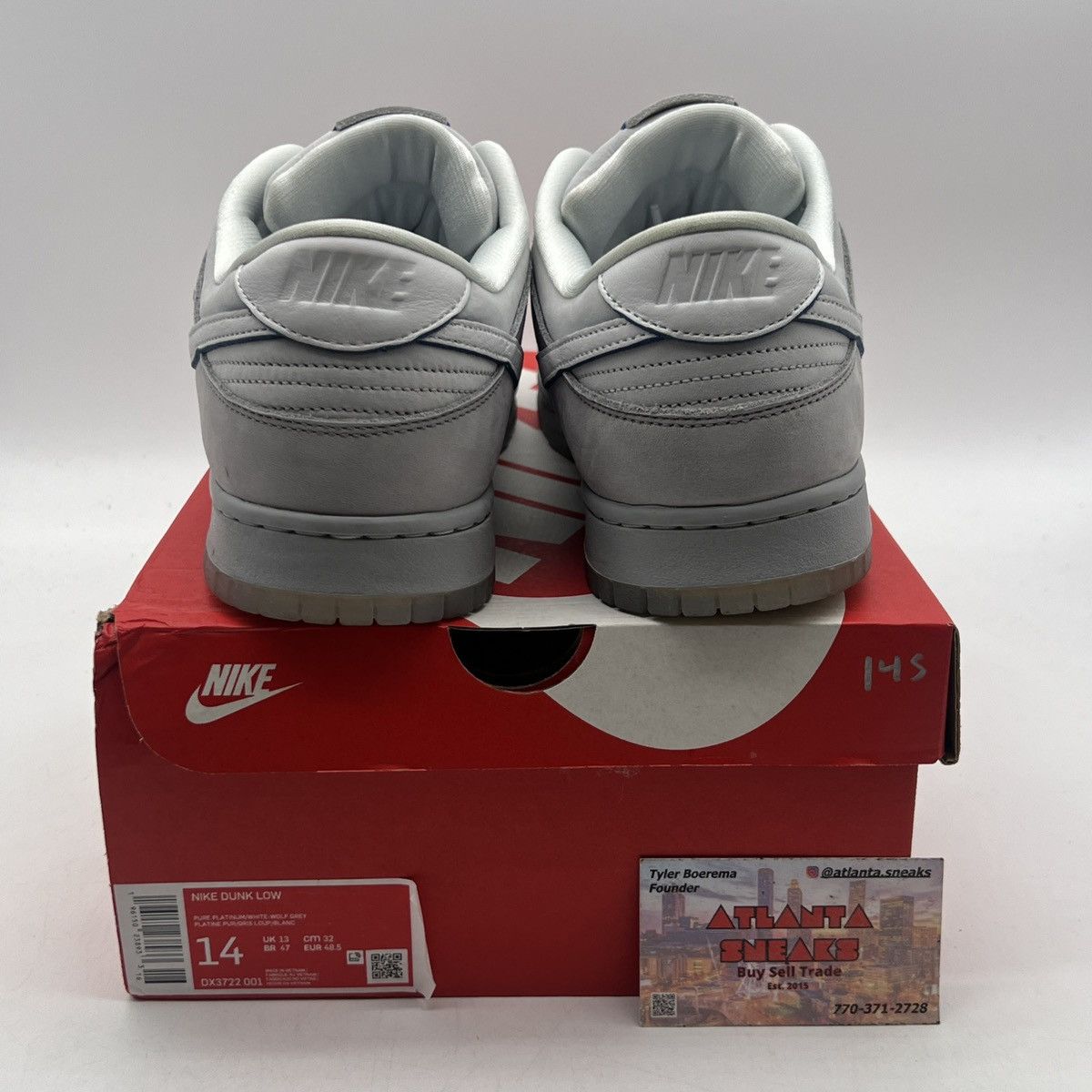 Nike Nike dunk low wolf grey pure platinum Size US 14 / EU 47 - 3 Thumbnail