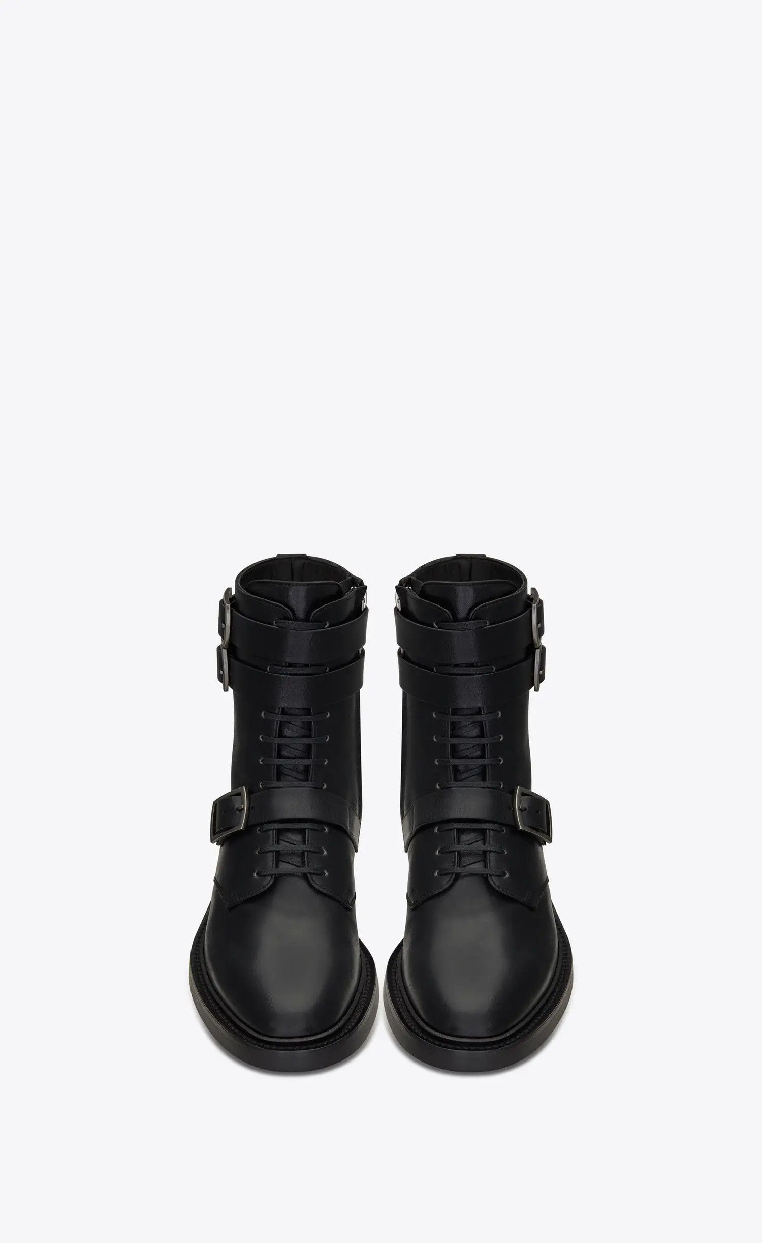 Saint Laurent Paris o1b1hav111224 Army Booties Kangaroo Embossed Leather Black Size US 10 / IT 40 - 4 Thumbnail