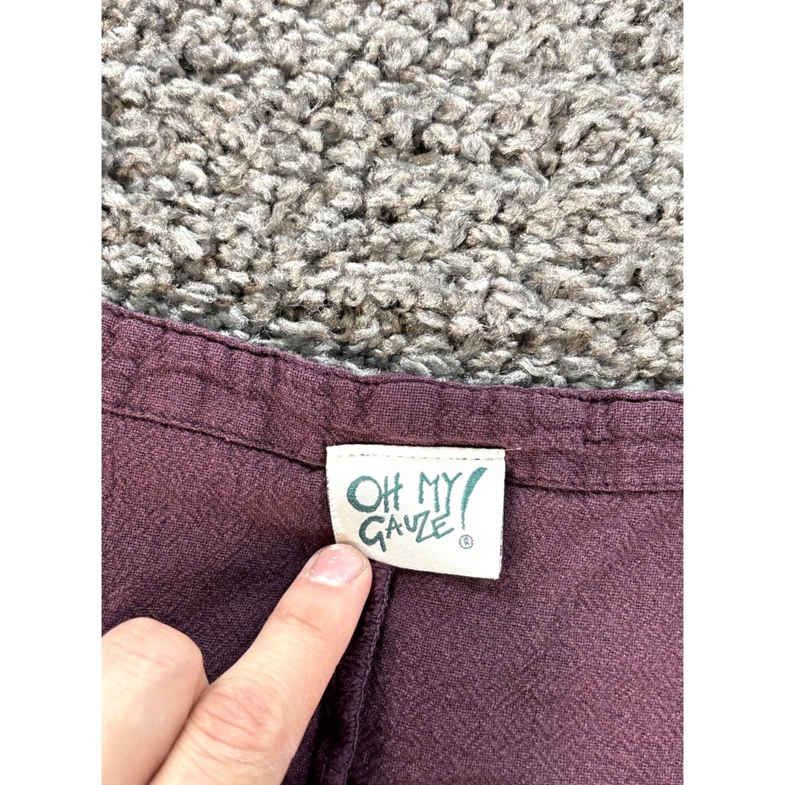 Vintage Oh My Gauze! Tank Women's Sleeveless Square Neck Purple 100% Cotton Lightweight Breathable Casual Bohemian Beach Lagenlook Size 1 Size XS / US 0-2 / IT 36-38 - 4 Thumbnail