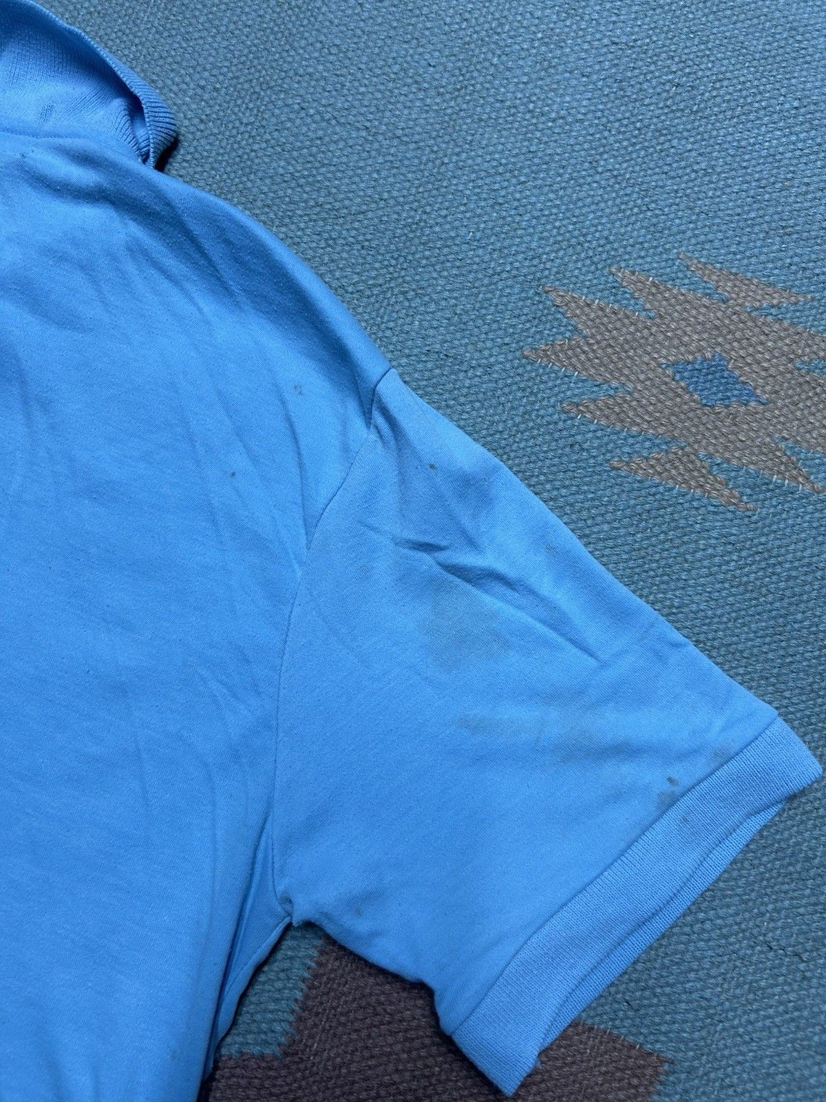 Vintage Vintage 80s polo shirt light blue soft poly cotton medium Size US M / EU 48-50 / 2 - 13 Thumbnail