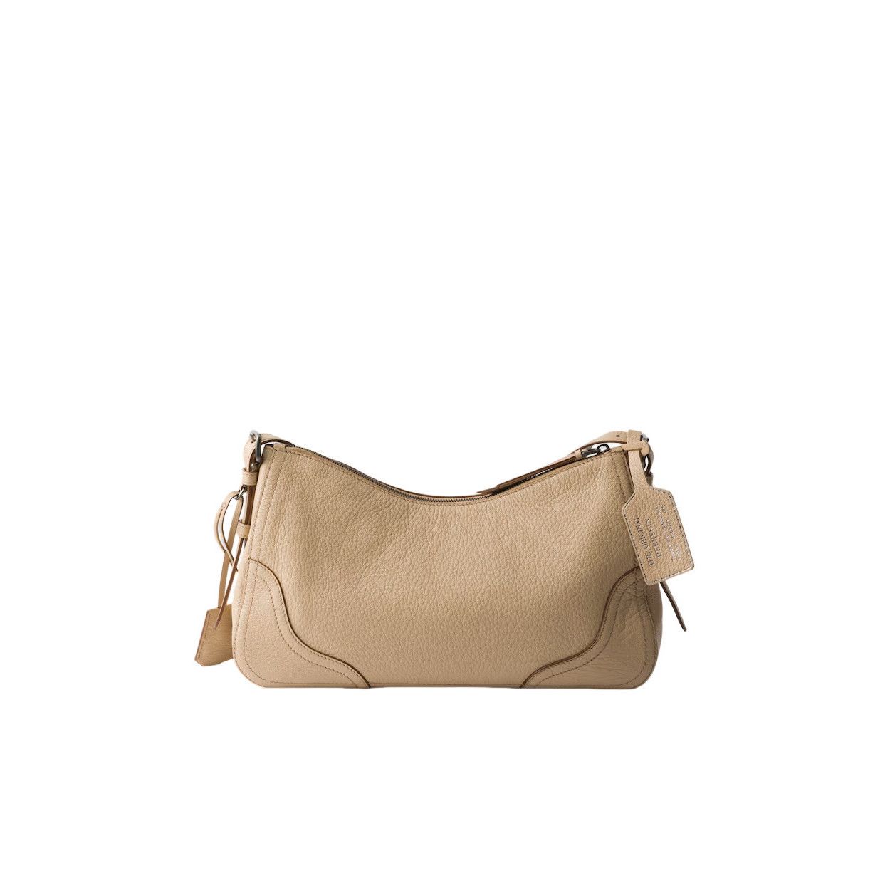 Prada PRADA Aimee Large $4200 Sand Beige Leather Shoulder Bag New Size ONE SIZE - 3 Thumbnail