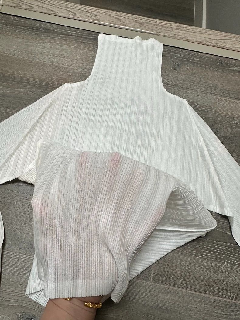 Issey Miyake issey miyake size:3 High collar and long white sleeves 250 Size XXS / US 00 / IT 34 - 8 Thumbnail