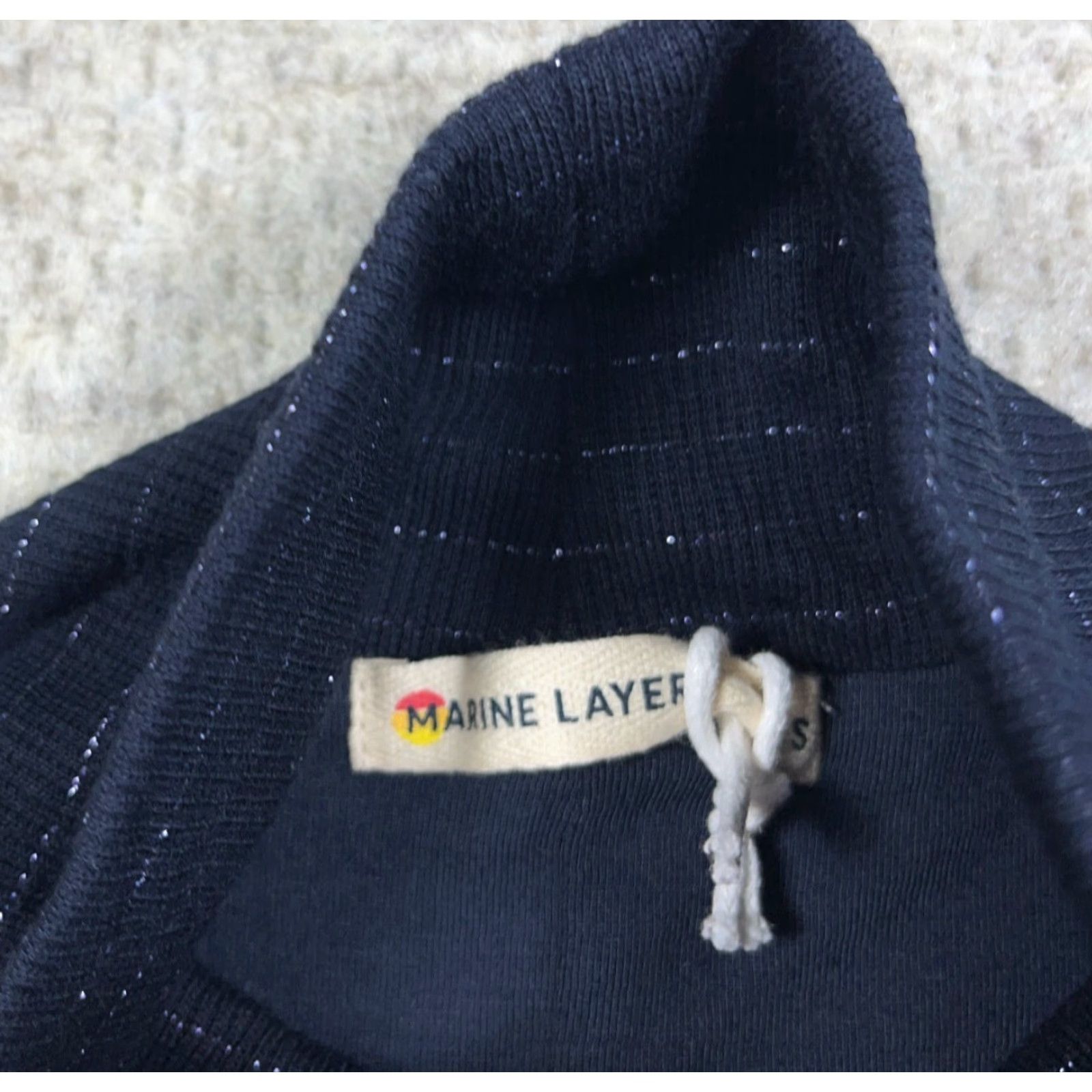 Marine Layer Marine Layer Lexi Rib Turtleneck Midi Dress in Navy Lurex Stripe Women Small Size S / US 4 / IT 40 - 5 Thumbnail