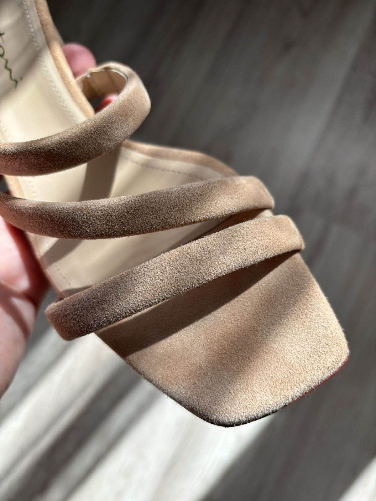Santoni Santoni Women’s Nude Suede Strappy Sandals 38.5 IT Heel Size US 8 / IT 38 - 4 Thumbnail