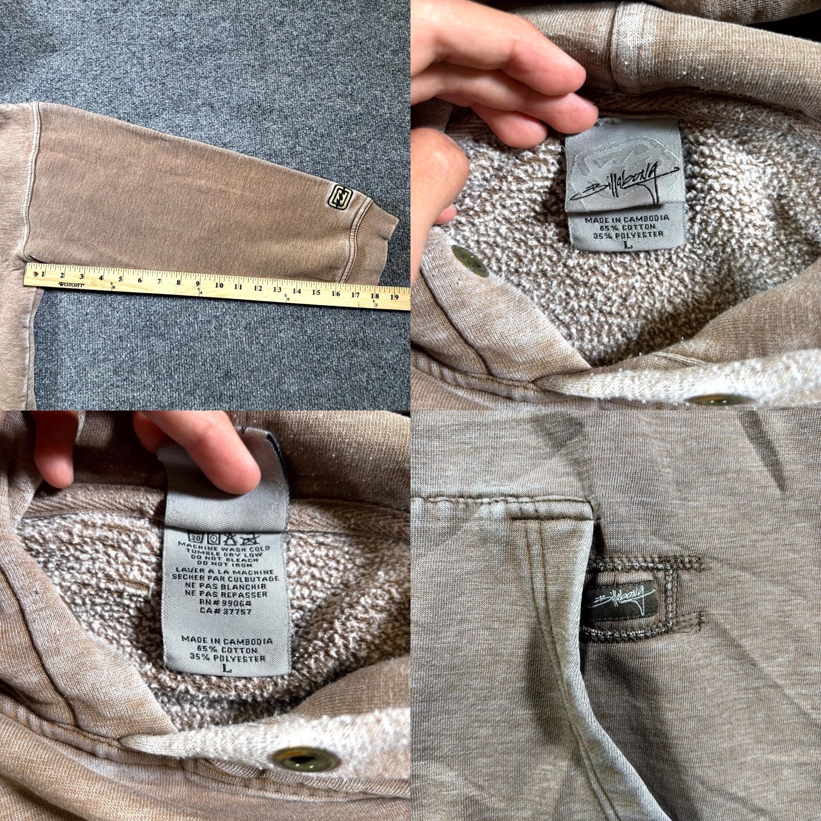 Billabong VINTAGE Billabong Hoodie Mens L Brown Pullover Fleece-Lined Sweatshirt Size US L / EU 52-54 / 3 - 8 Thumbnail