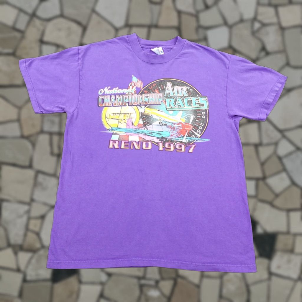 Hanes VINTAGE National Championship Air Races Shirt Large Purple Reno 1997 Planes 90s Nike Size US L / EU 52-54 / 3 - 1 Thumbnail
