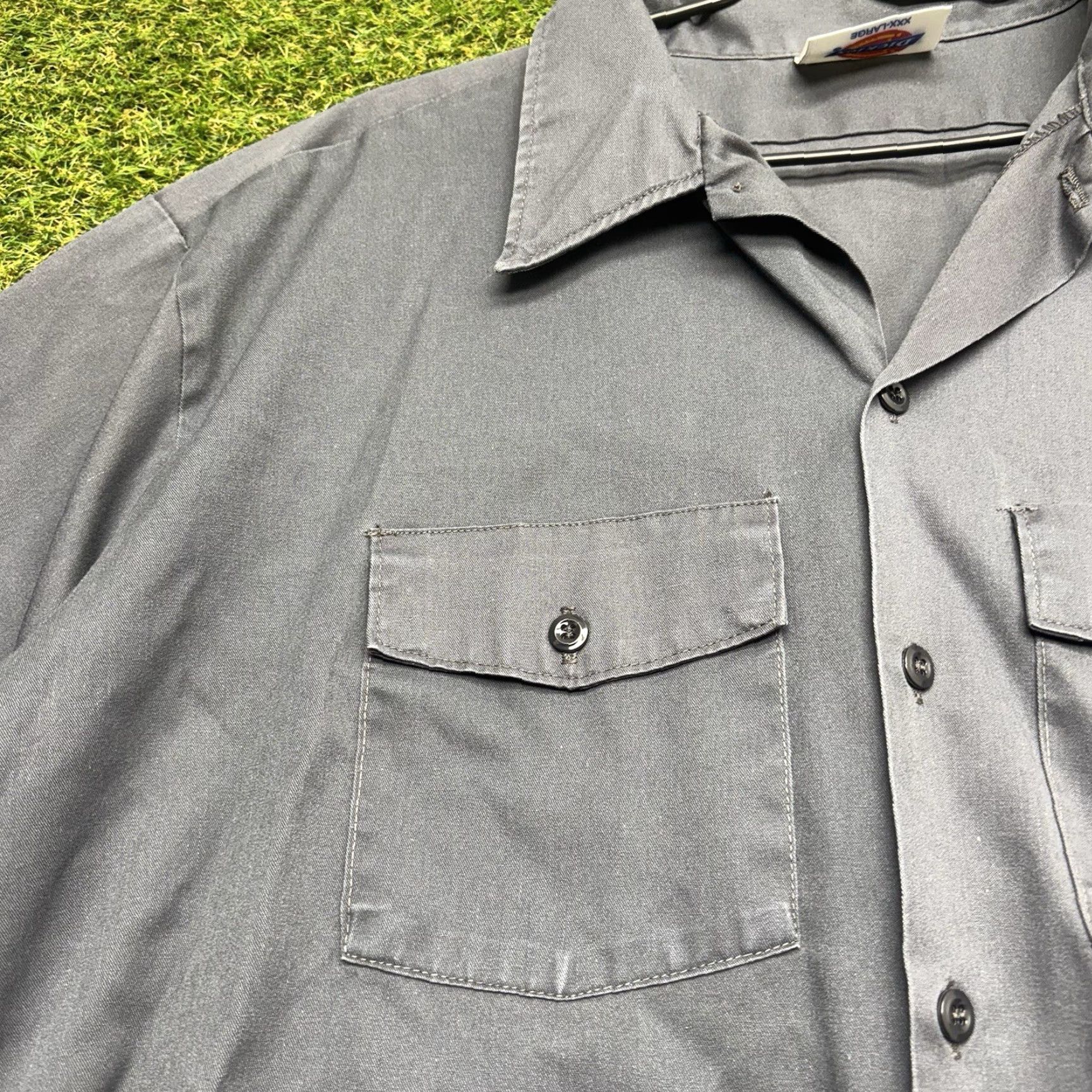 Dickies Dickies Flex Button Up Shirt Mens 3XL Short Sleeve Grey Solid Workwear Mechanic Size US XXL / EU 58 / 5 - 6 Thumbnail