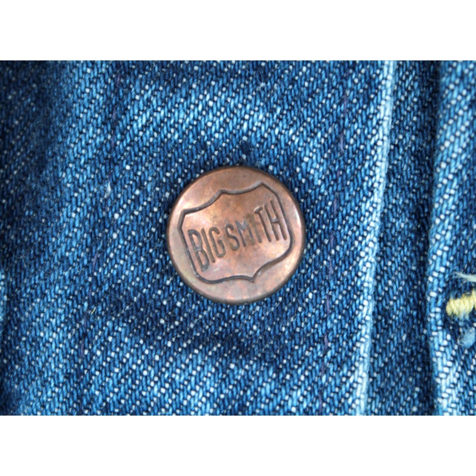 Vintage VTG Big Smith Denim Jacket Sz 36 60s 70s Cotton Jean Jacket Vintage Mens Blue Denim Jacket Small 1960s Leather/Time? Size US 36 / EU 52 - 6 Thumbnail