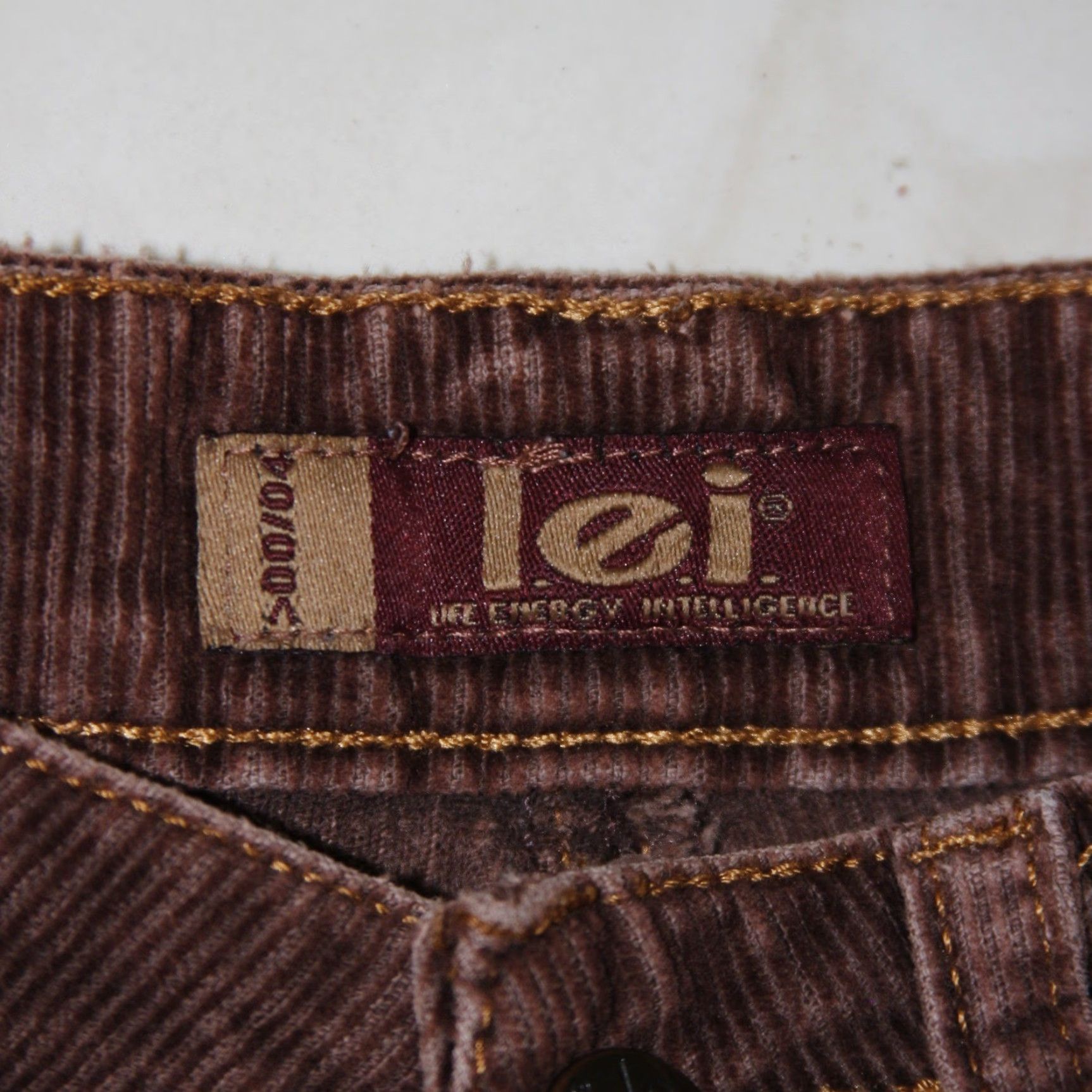 L.E.I. VINTAGE LEI Corduroy Flare Pants Womens 3 Brown Low Rise Boho 90s Y2K Size 26" / US 2 / IT 38 - 5 Thumbnail