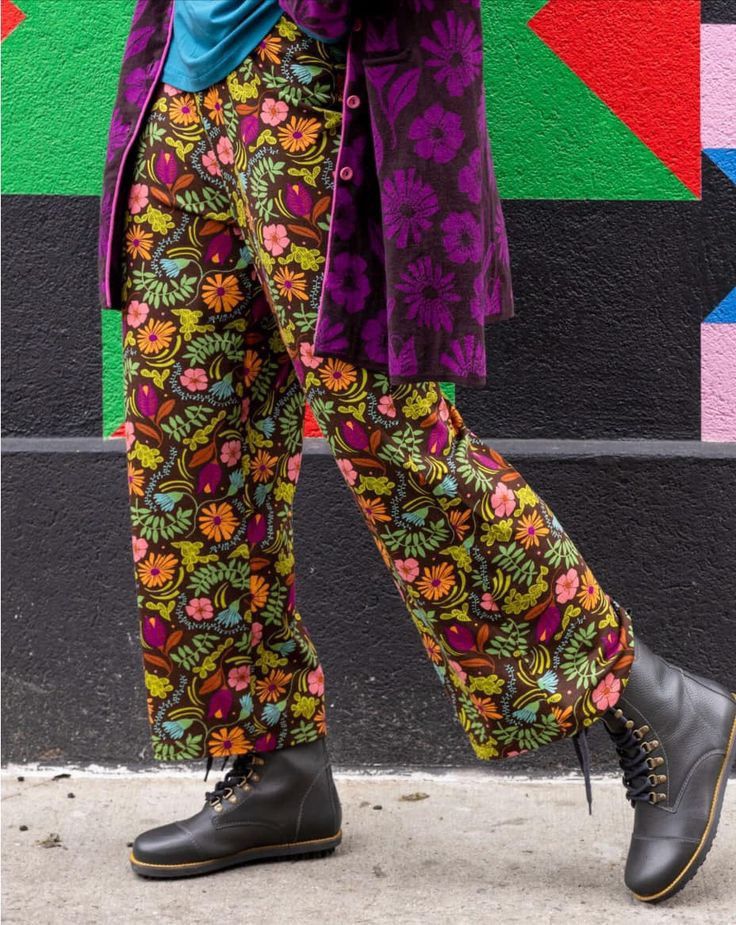 Designer Gudrun sjoden avant garde floral pattern pants wide leg Size 27" / US 4 / IT 40 - 2 Thumbnail