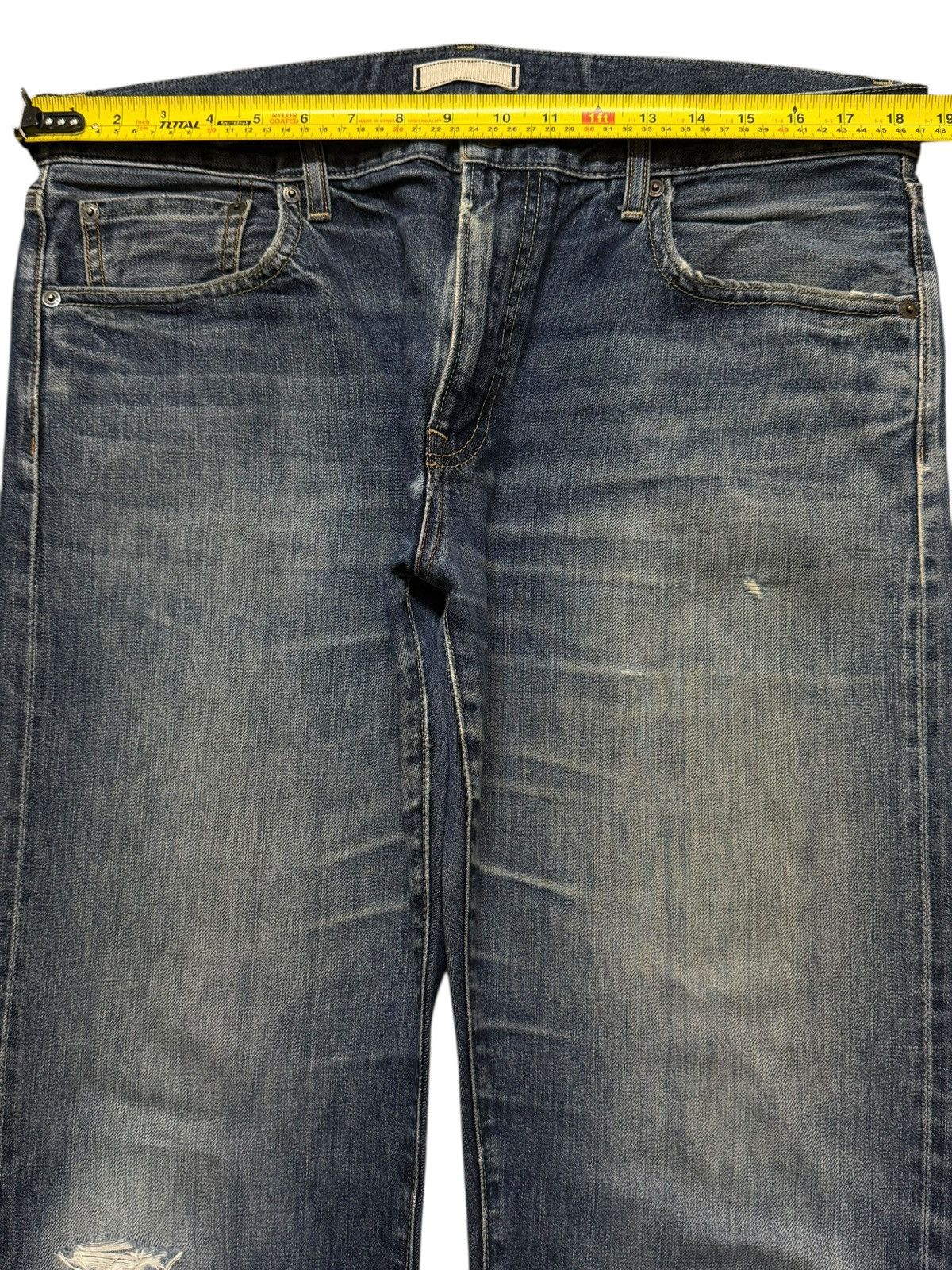 Uniqlo Vintage Y2K Uniqlo Selvedge Faded Wash Distress Straight Leg Size US 36 / EU 52 - 10 Thumbnail