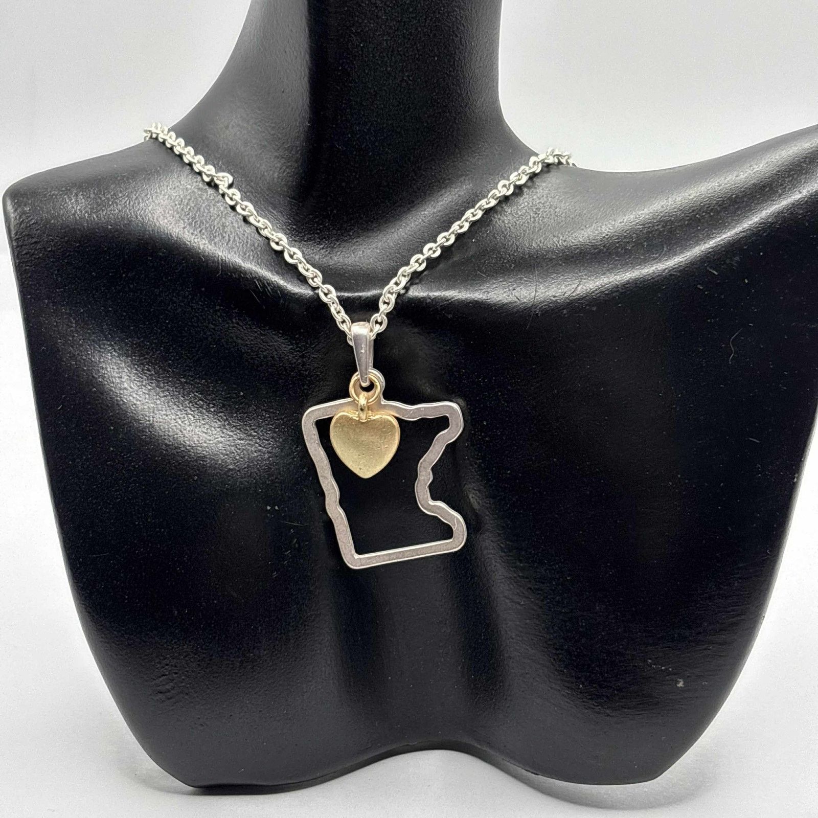 Other Silver & Gold Heart Minnesota Necklace Size ONE SIZE - 1 Thumbnail
