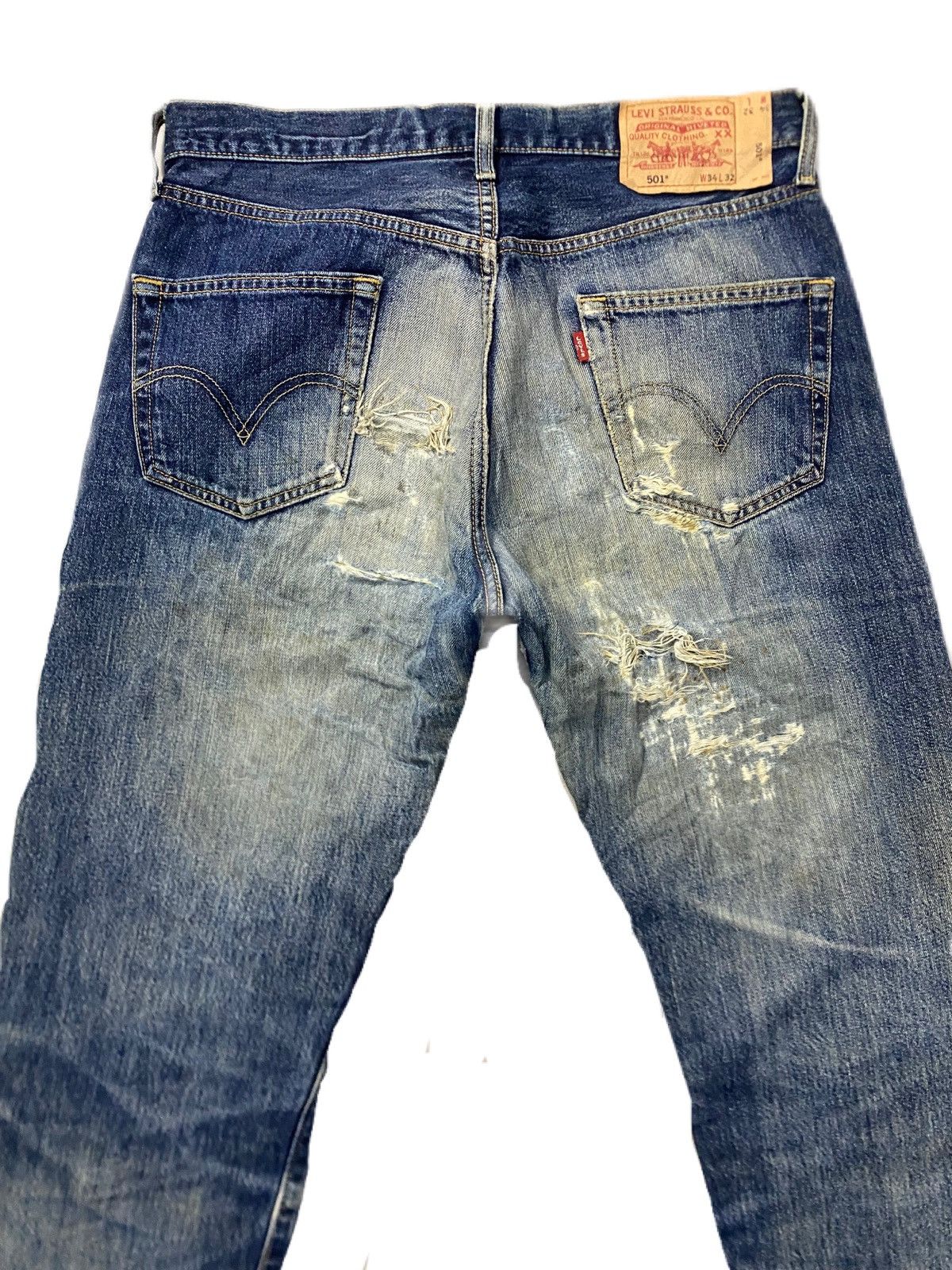 Kapital × Levi's LEVIS 501 BUTTON FLY DISTRESS DESIGN GRUNGE STYLE Size US 32 / EU 48 - 8 Thumbnail