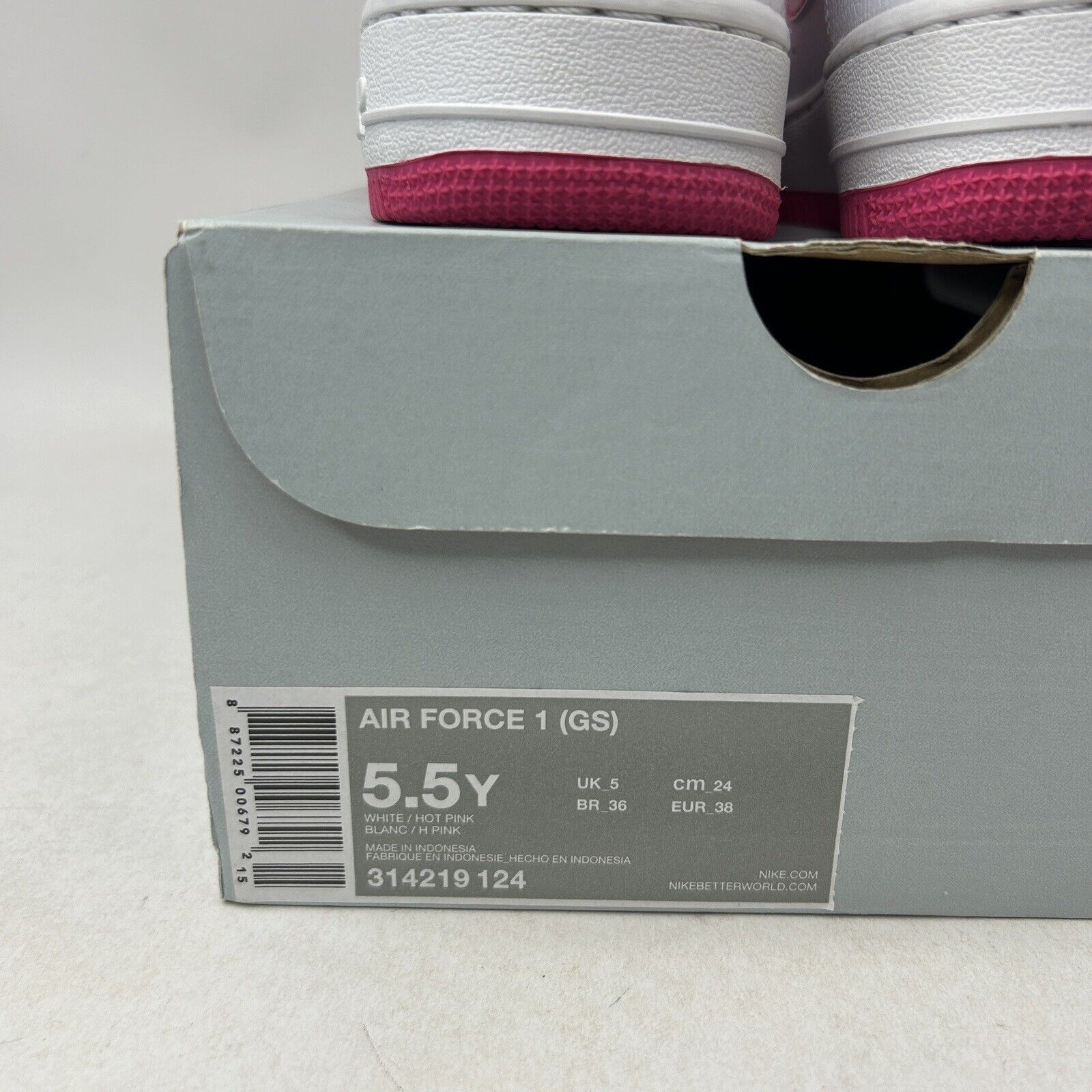 Nike Nike Air Force One GS “White Pink” 2024 Size US 7 / IT 37 - 5 Thumbnail