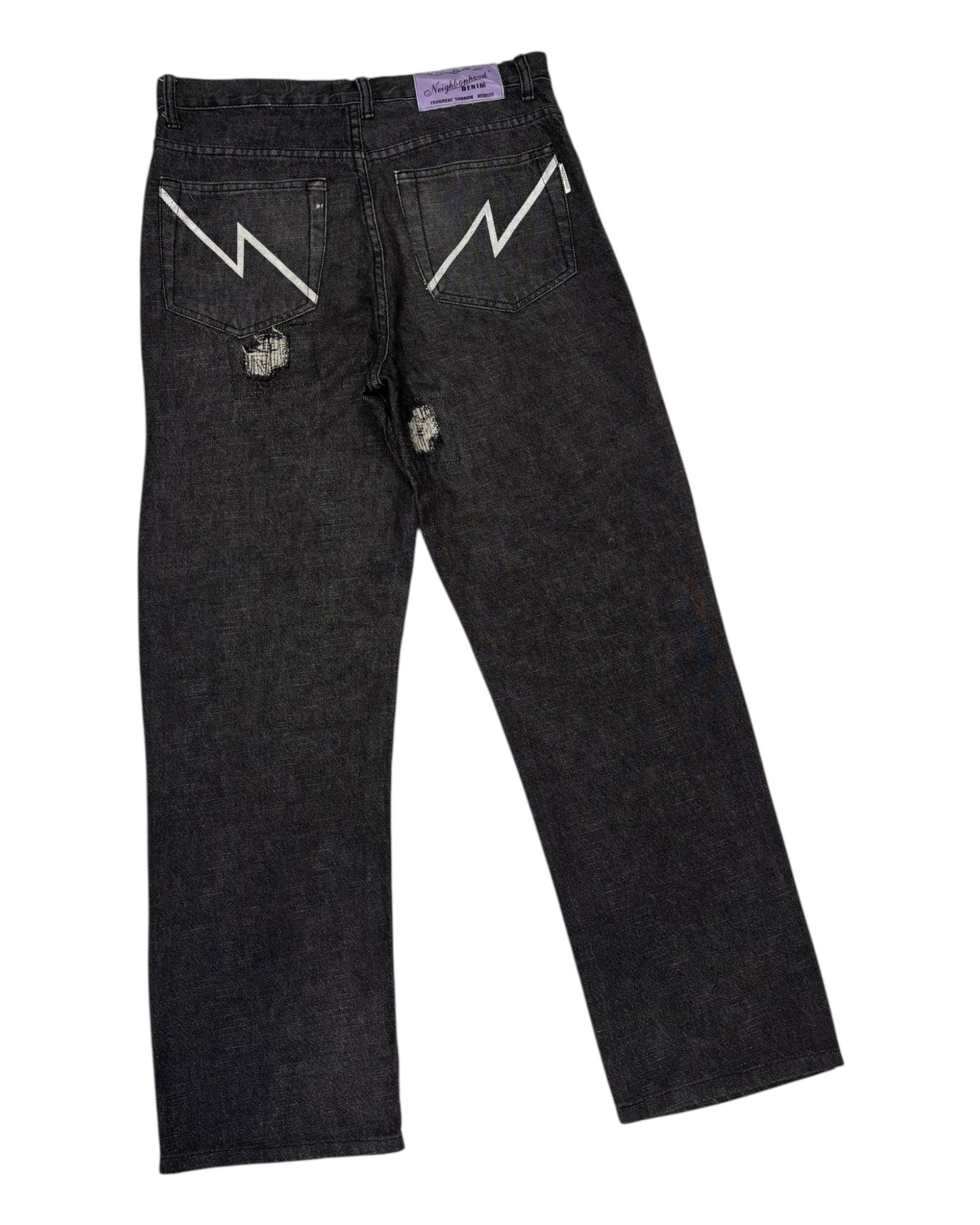 Neighborhood Neighborhood AW03 Black Fragment Narrow Denim Jean Size US 32 / EU 48 - 3 Thumbnail