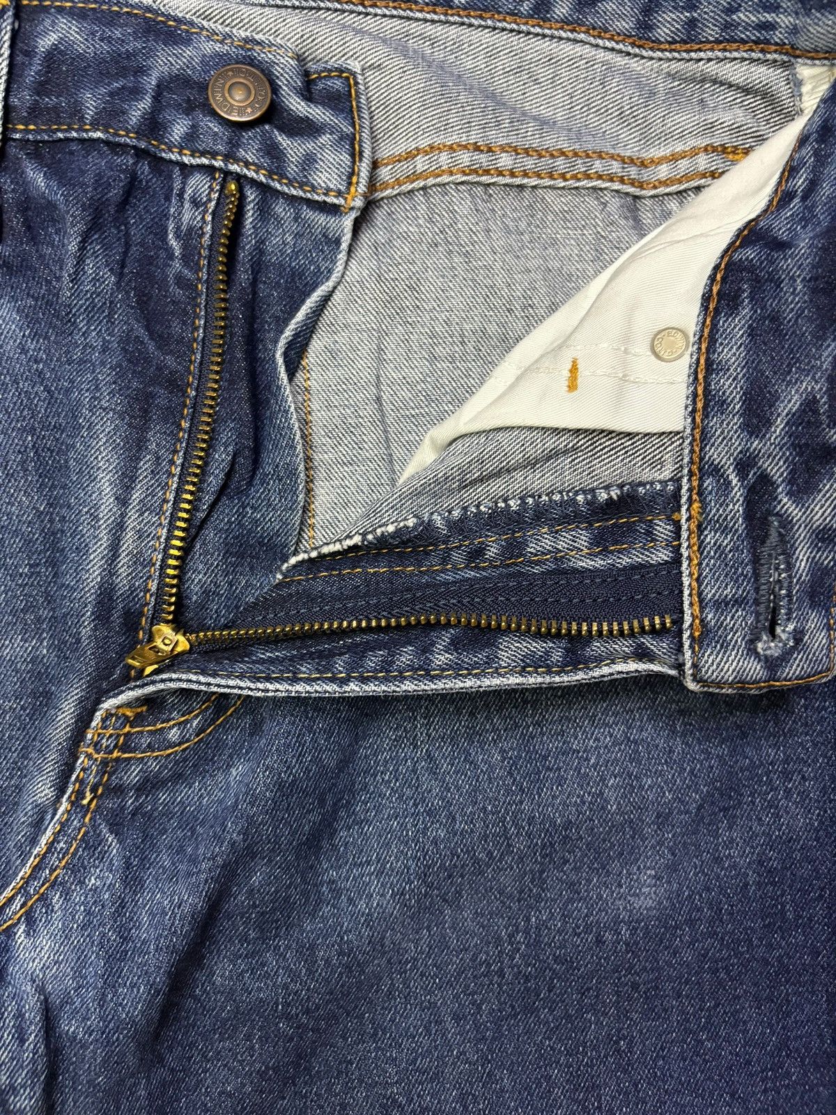 Edwin Vintage Edwin 403 Blue Wash Distressed Jeans Size US 29 - 10 Thumbnail