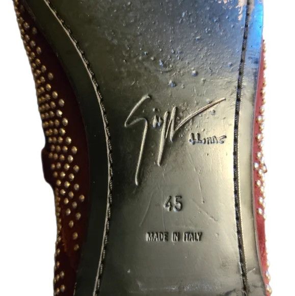 Giuseppe Zanotti Gold Studded Dark Brown Suede Loafers Size US 12 / EU 45 - 7 Thumbnail