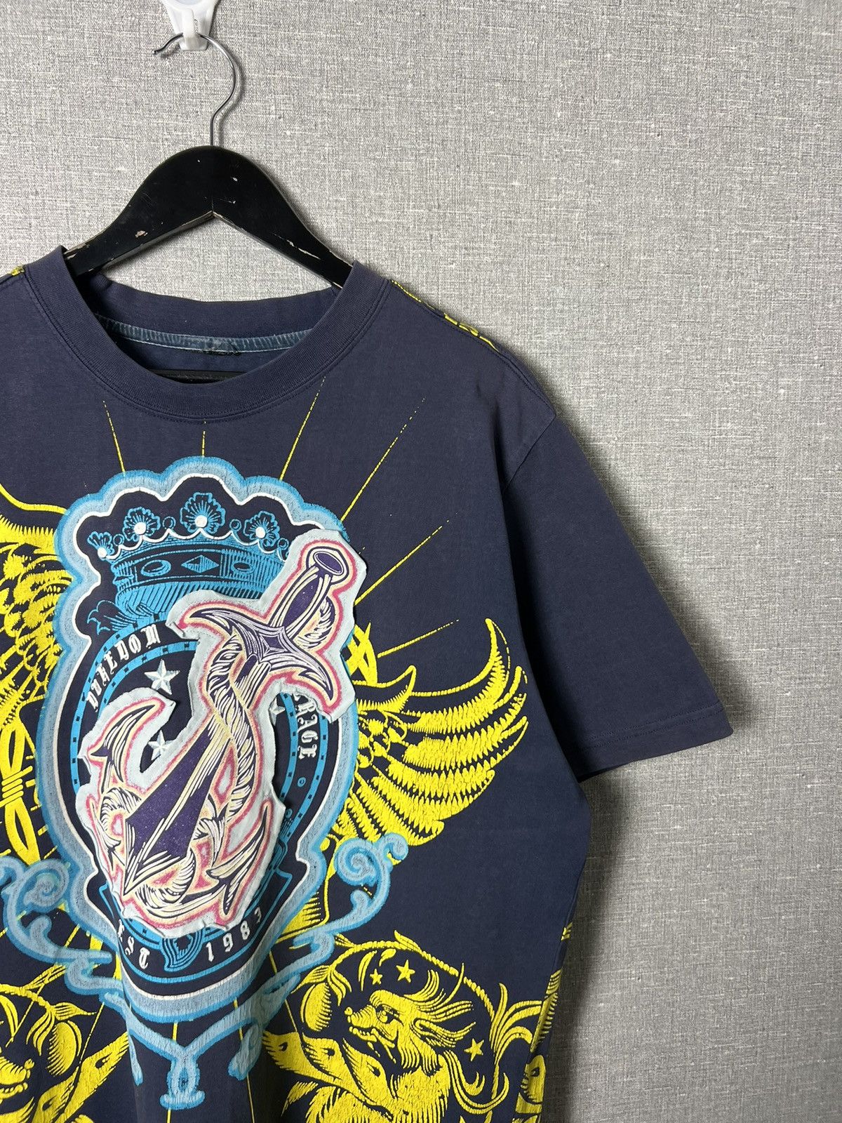 Raw State RAWBLUE Affliction Style All Over Printed Tee Men’s T-Shirt Size US XL / EU 56 / 4 - 3 Thumbnail