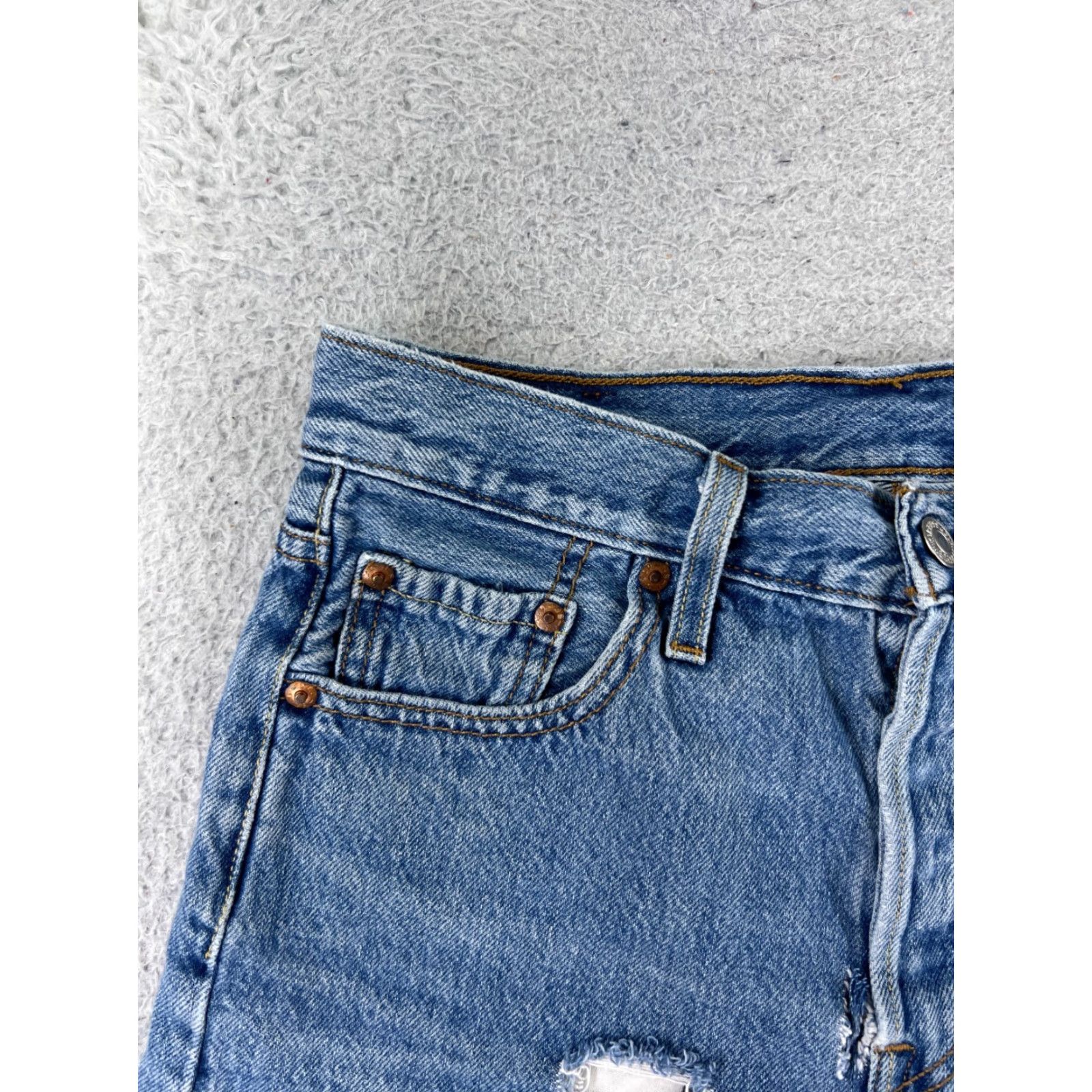 Levi's Levi's Shorts Womens 25 Blue Denim Cut-Off 501 Button Fly 25x2 Vintage No 25 Mid Rise Casual Beach Summer Womens Denim Short Jeans Size 42" / US 20 - 4 Thumbnail