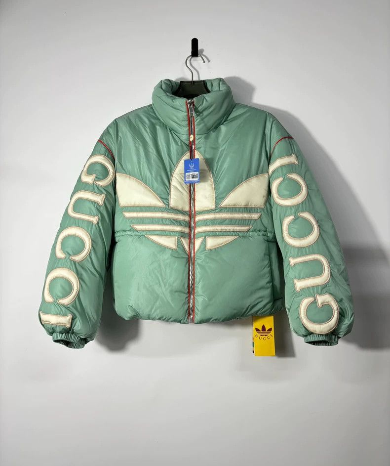 Gucci Gucci x Adidas Mint Green Puffer Jacket Size US M / EU 48-50 / 2 - 1 Thumbnail