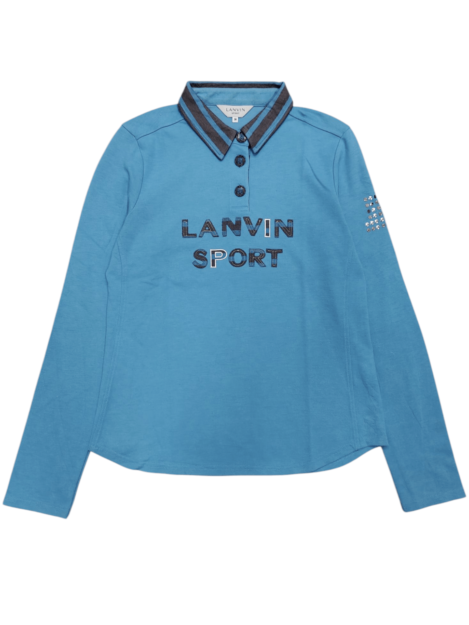 Lanvin Lanvin Sport- Spellout Pacth Metal Studs Logo Polo Shirt Size M / US 6-8 / IT 42-44 - 1 Thumbnail
