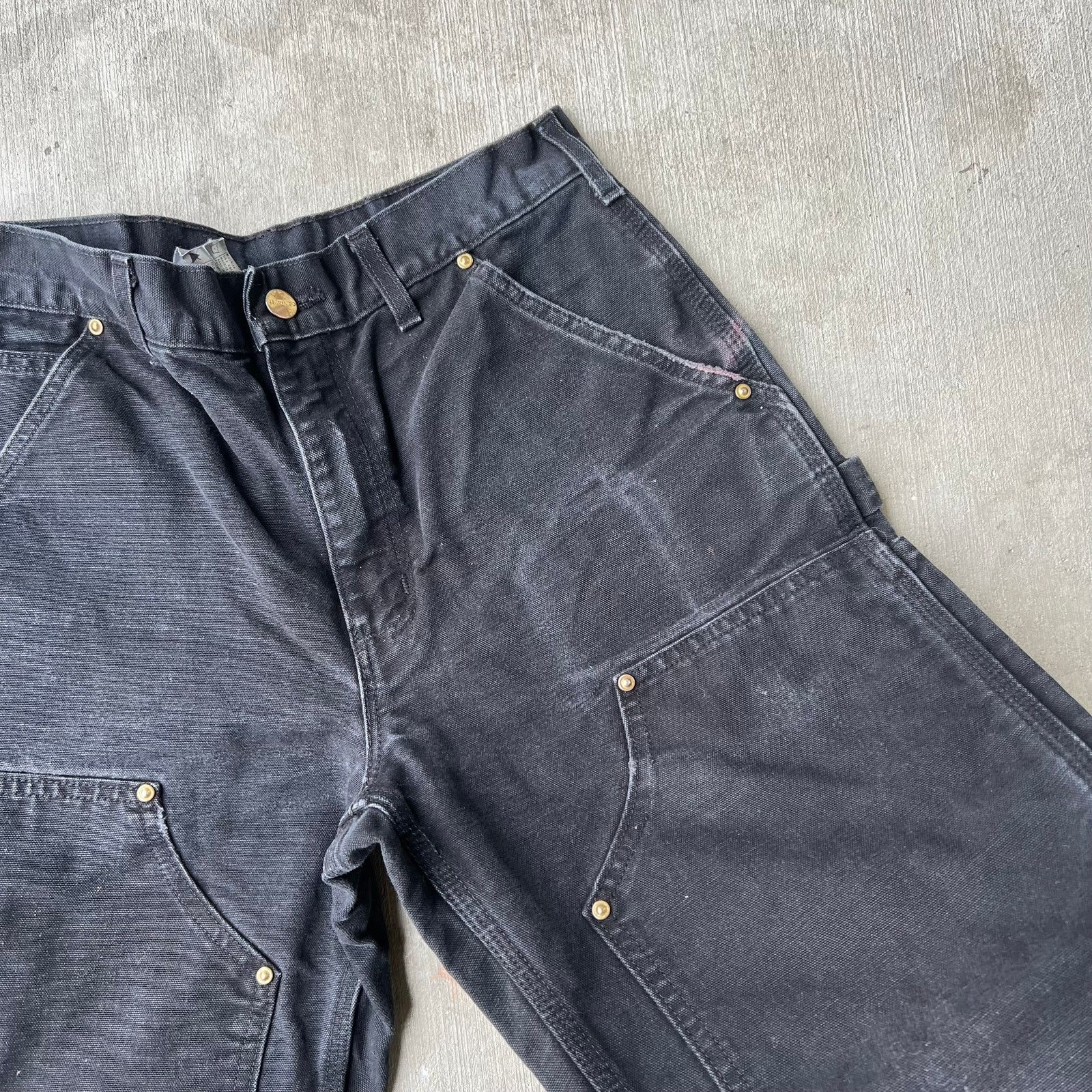 Carhartt × Vintage Carhartt faded black double knee work wear carpenter pants Size US 29 - 8 Thumbnail
