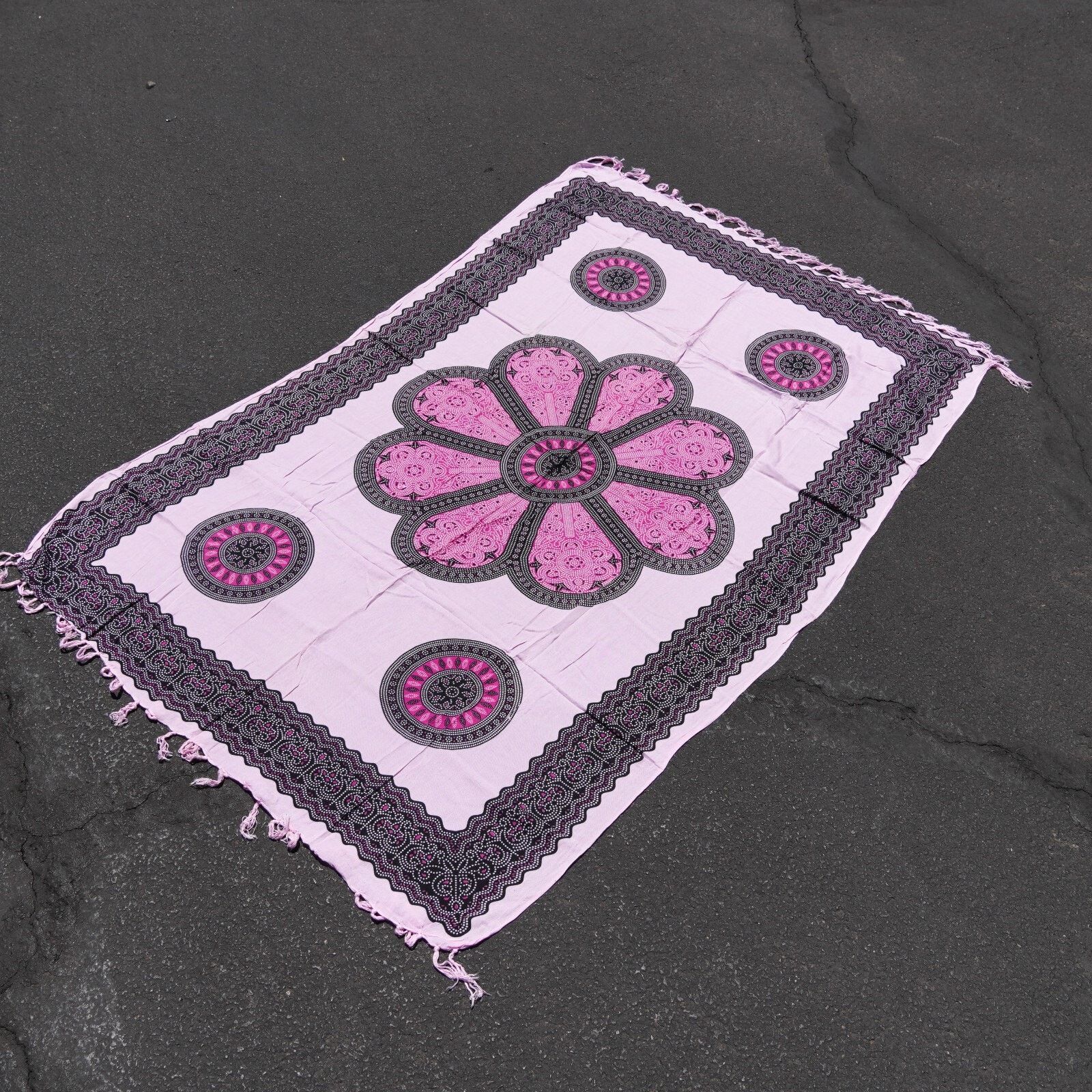 Other Pink Floral Mandala Pashmina Scarf Shawl Scarve Sarong 60x39 Size ONE SIZE - 7 Thumbnail