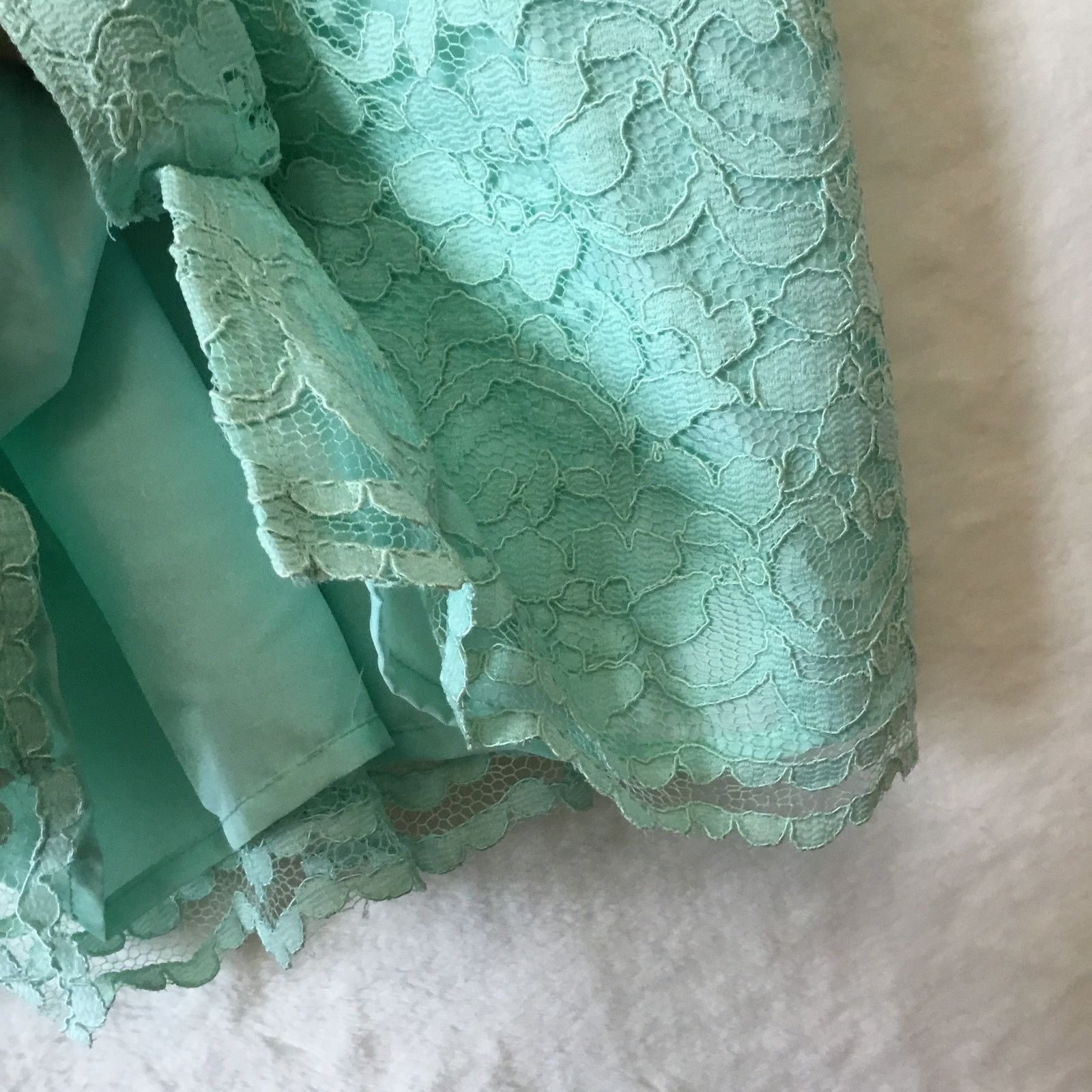 Other David’s Bridal Teal Short Strapless Lace Dress Size XS / US 0-2 / IT 36-38 - 18 Thumbnail