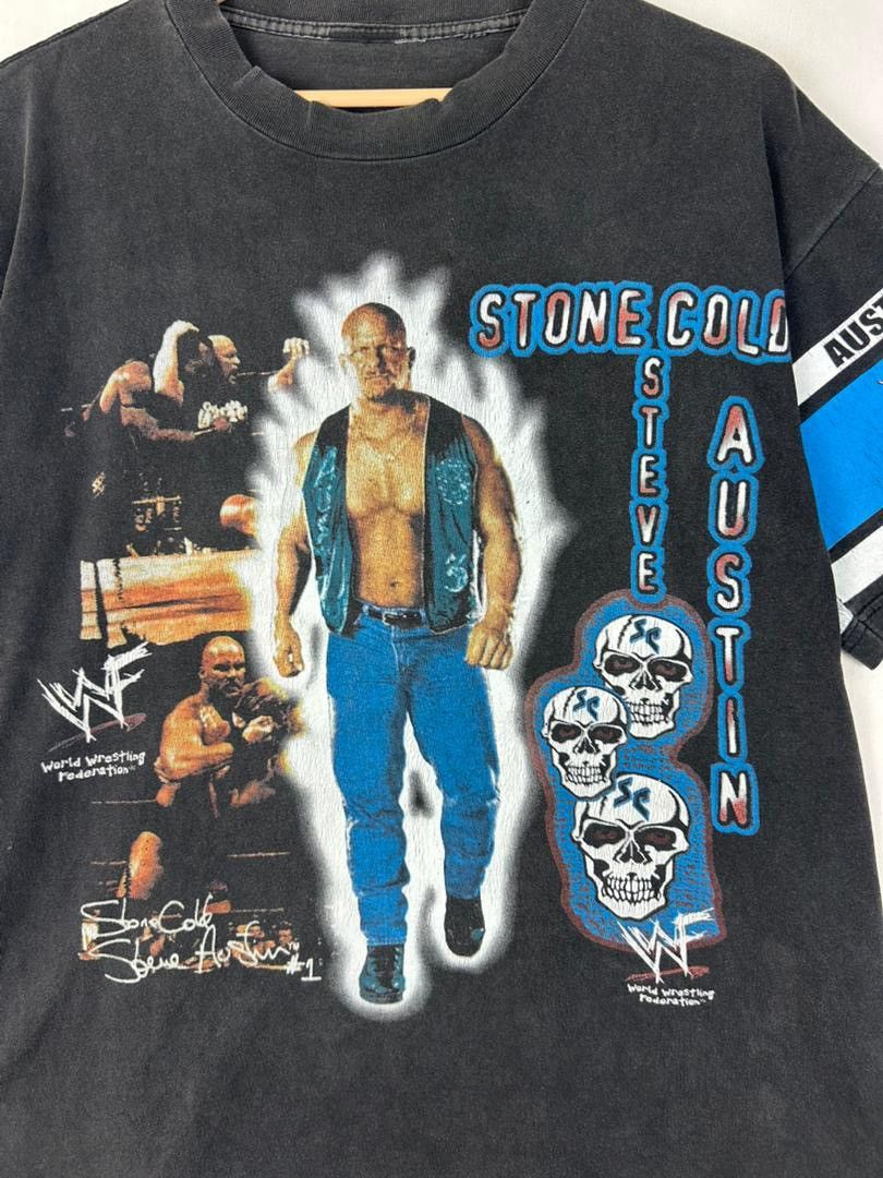 WWF Rare Design! Vintage 90s Stone Cold Steve Austin , Size US L / EU 52-54 / 3 - 5 Thumbnail