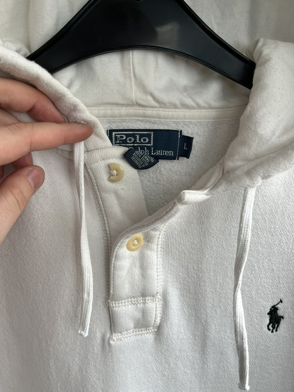 Polo Ralph Lauren × Ralph Lauren × Vintage White Ralph Lauren hoodie vintage size L Size US L / EU 52-54 / 3 - 4 Thumbnail