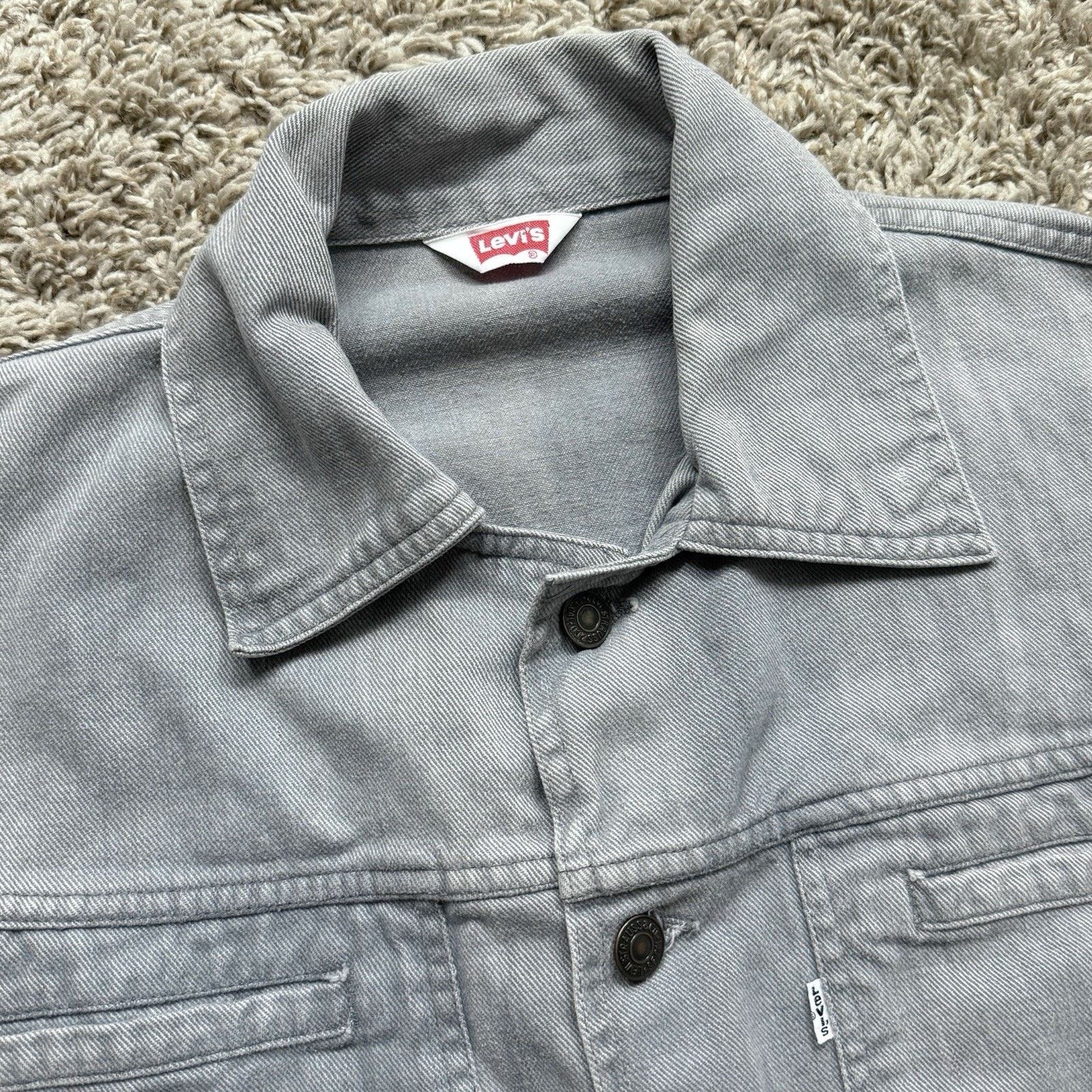 Levi's × Vintage Vintage 80’s Levi’s Grey Western Button Up Cotton Jacket Size M / US 6-8 / IT 42-44 - 2 Thumbnail