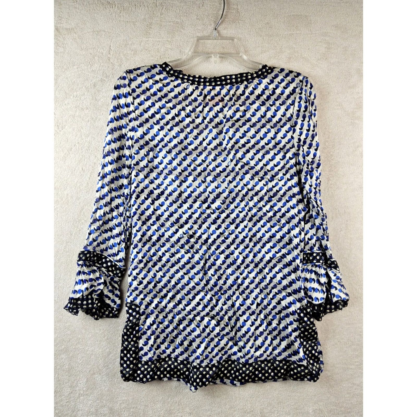 Tory Burch Tory Burch Blouse Long Sleeve Silk Blend Ruffle Size 8 Multicolor Women Size M / US 6-8 / IT 42-44 - 5 Thumbnail