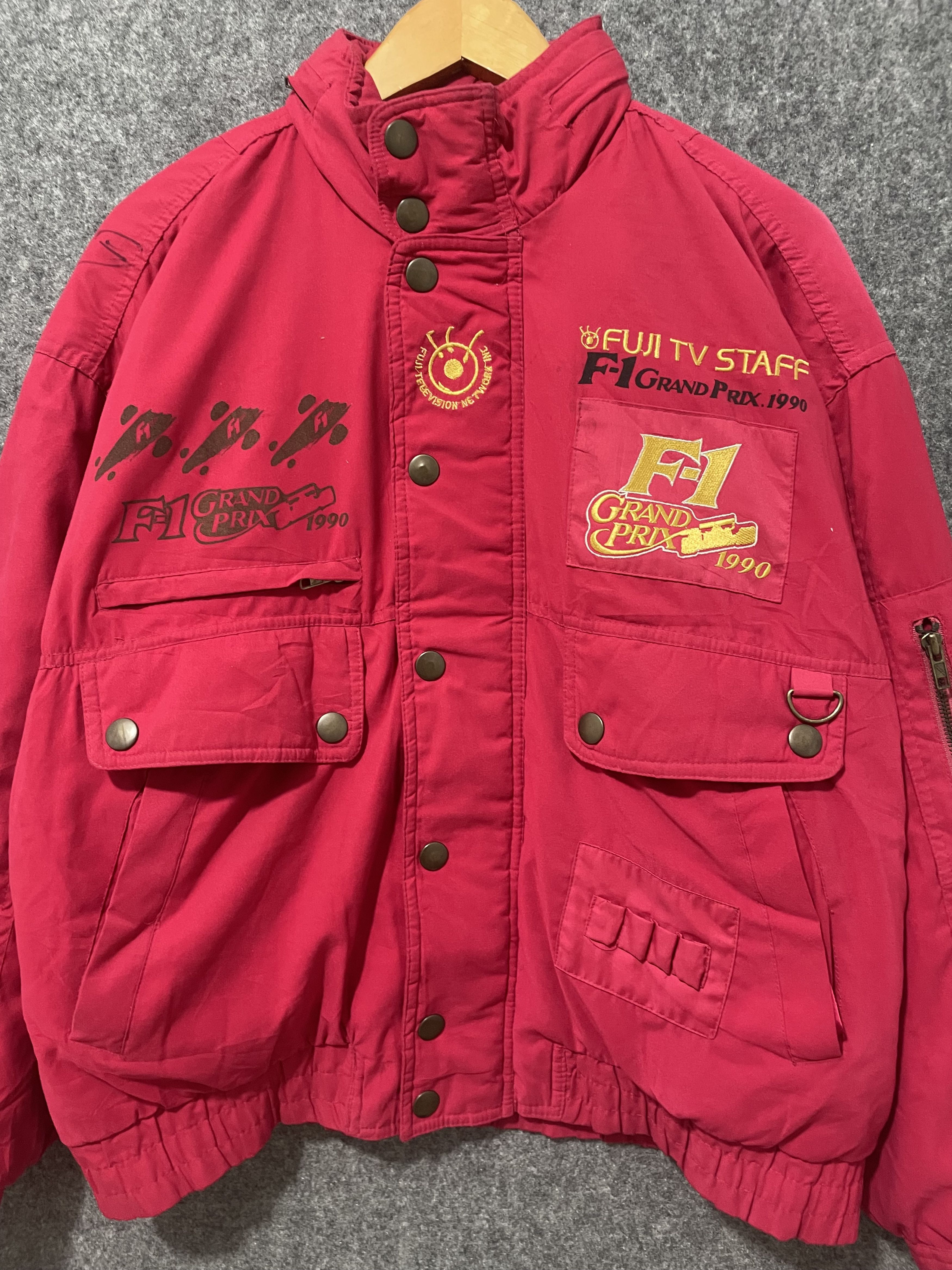 Vintage Vintage F1 Grand Prix 1990 Staff Bomber Jacket Racing Size US L / EU 52-54 / 3 - 4 Thumbnail