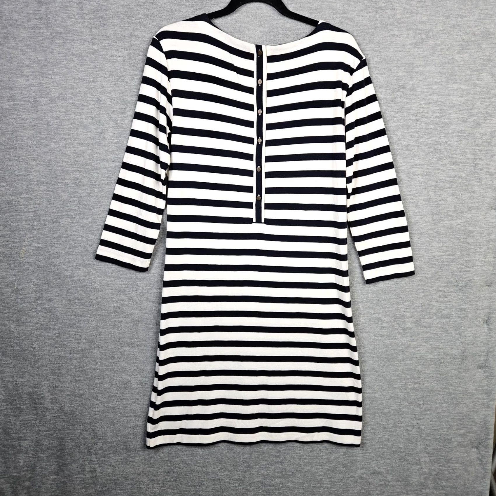 Vintage Goodthreads Women’s Blue White Stripes T-Shirt Dress 3/4 Sleeve Size S NEW Size S / US 4 / IT 40 - 3 Thumbnail