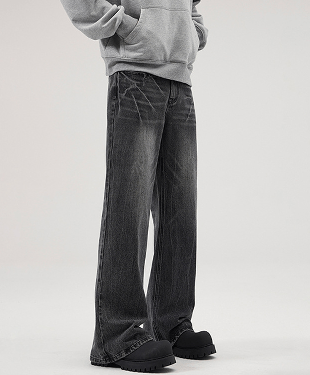 Japanese Brand × Jean Lightning Pattern Black Vintage Loose Bootcut Jeans Size US 32 / EU 48 - 3 Thumbnail