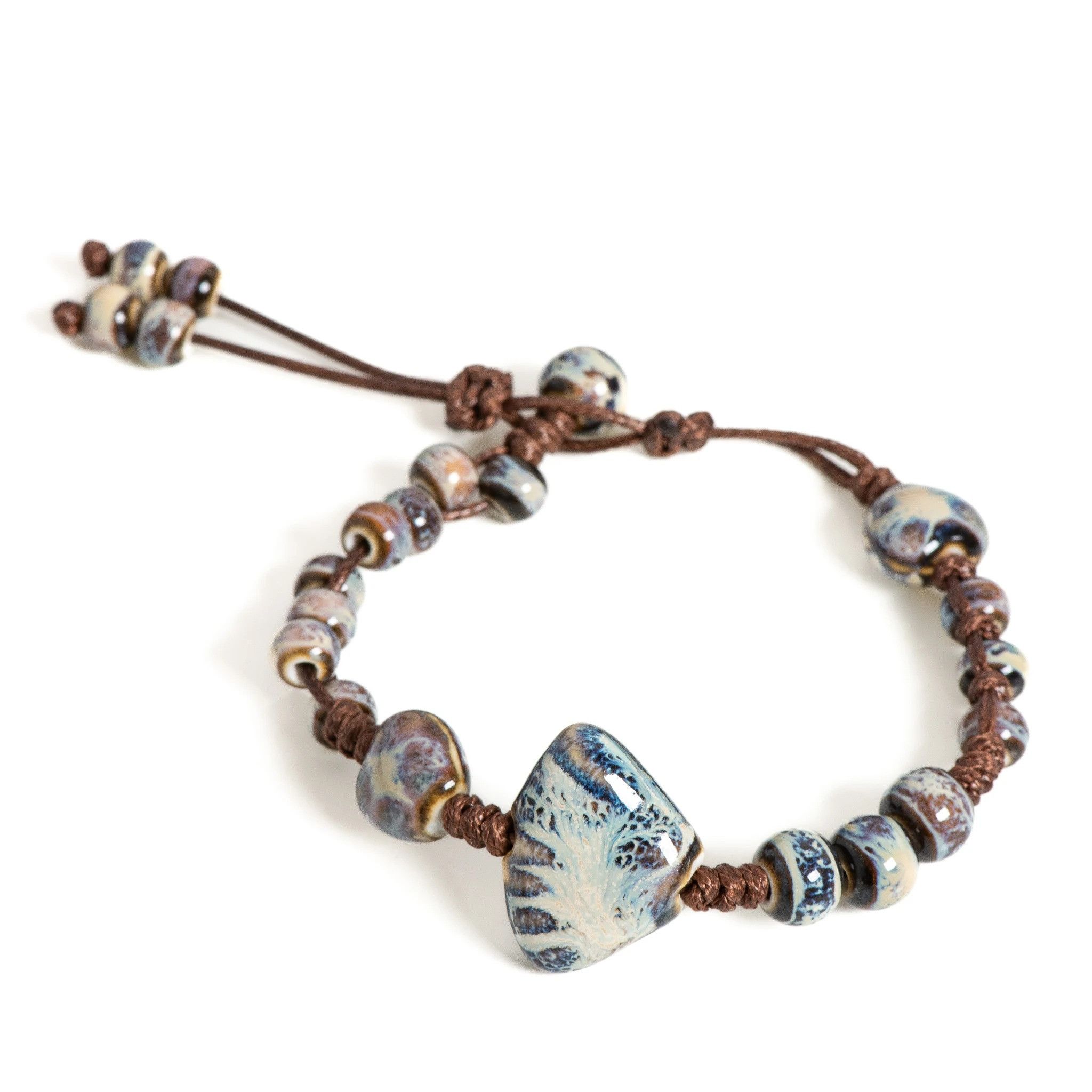 Handmade Butterfly Shell Ceramic Bracelet Jewelry Gift For Her Size ONE SIZE - 5 Thumbnail