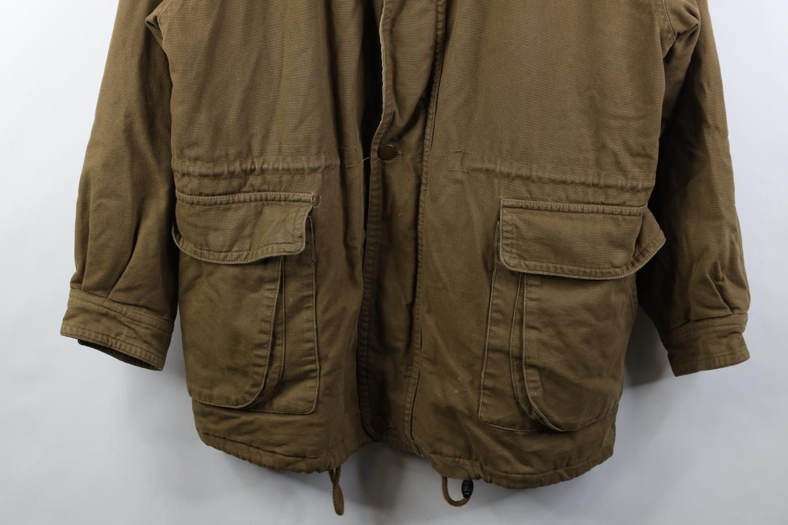 Vintage Vintage 90s Streetwear Lined Hooded Canvas Chore Jacket Size US XL / EU 56 / 4 - 3 Thumbnail