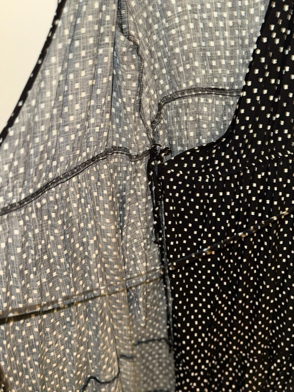 Other Knox Rose Wrap Black White Polka Dot Squares Tiered Dress Size XXL / US 16-18 / IT 52-54 - 10 Thumbnail