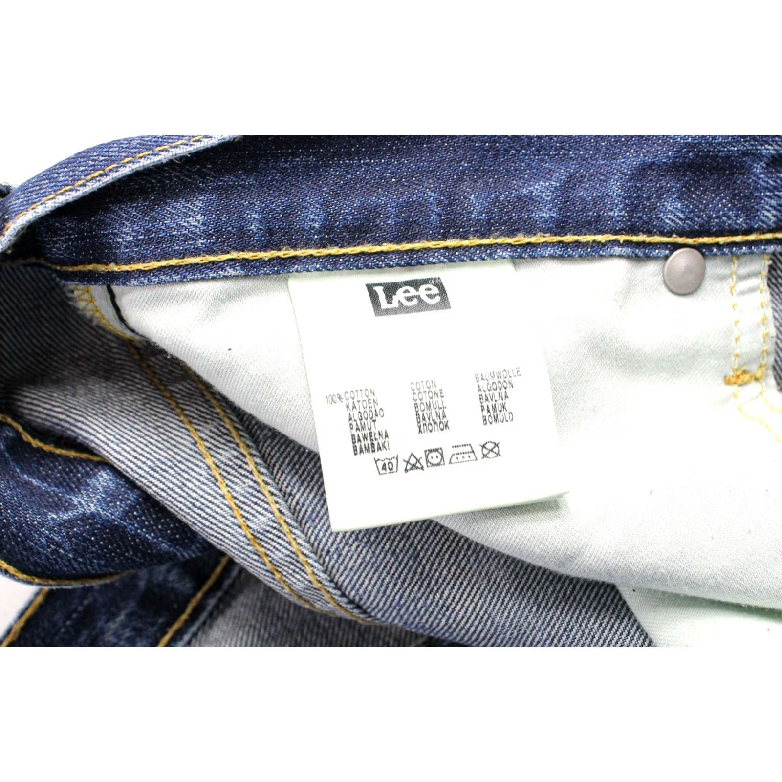 Lee Lee Jeans Slim Button Fly Daren W32/L32 Blue Logo Whiskers Fade Effect Mens Jeans Slim Fit (100% Cotton) Size US 32 / EU 48 - 6 Thumbnail