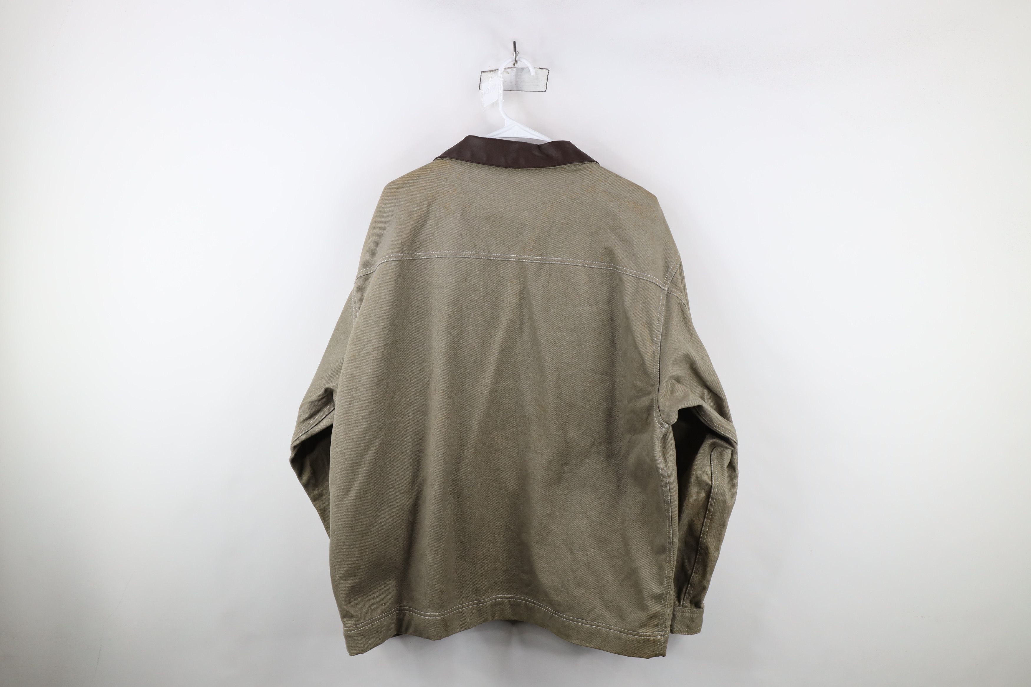 Marlboro × Vintage Vintage 90s Marlboro Leather Collar Trucker Jacket Gray Size US XL / EU 56 / 4 - 14 Thumbnail